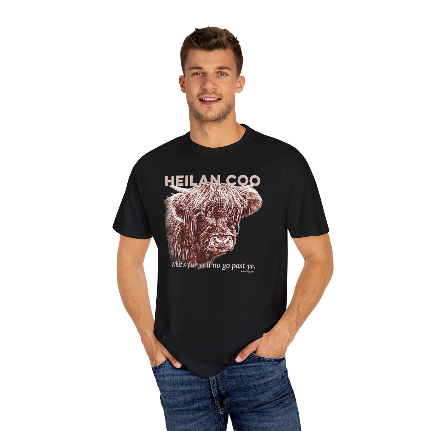 Scottish Highland Cow, Heilan Coo, Garment-Dyed T-shirt