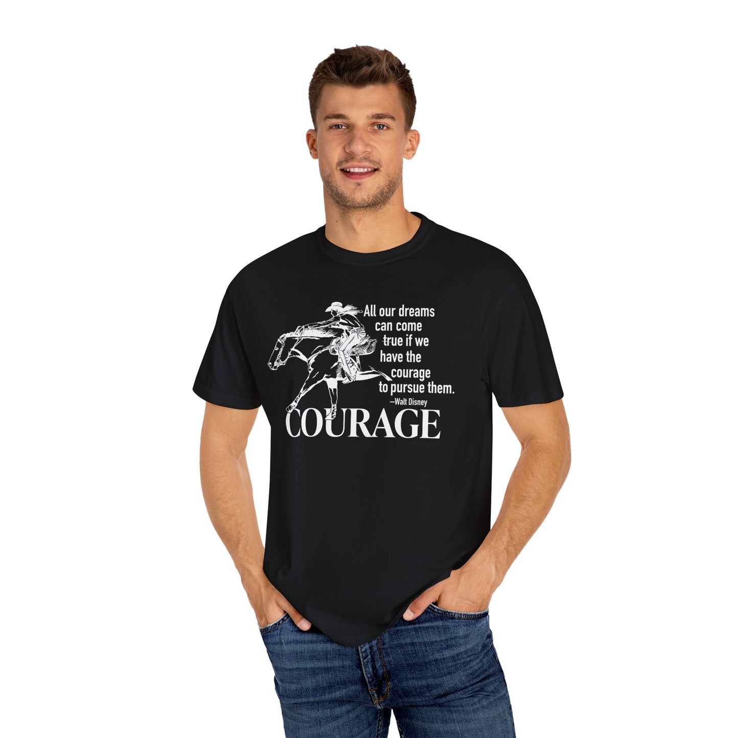 Courage Barrel Racing Garment-Dyed T-shirt