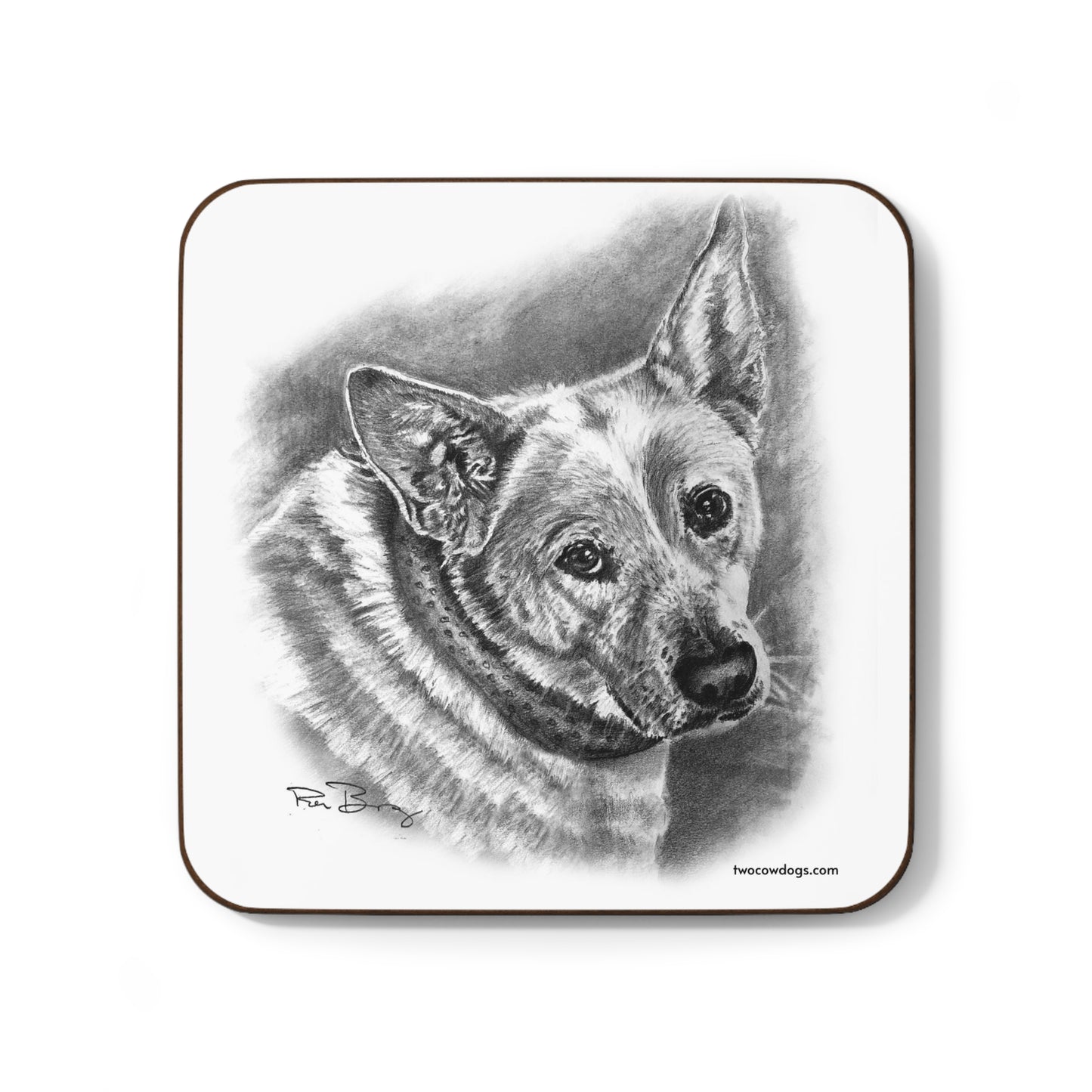 Heeler Hardboard Back Coaster
