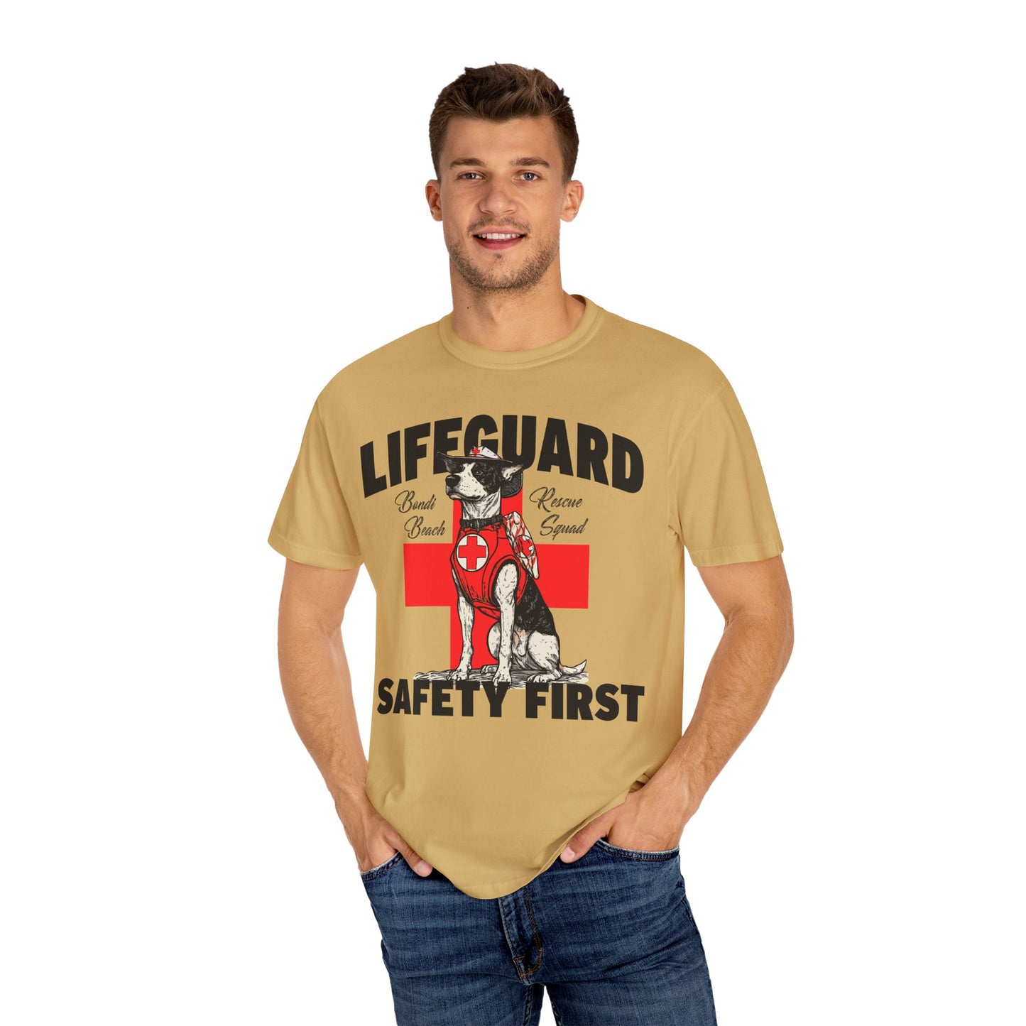 Lifeguard Dog Bondi Beach Garment-Dyed T-Shirt