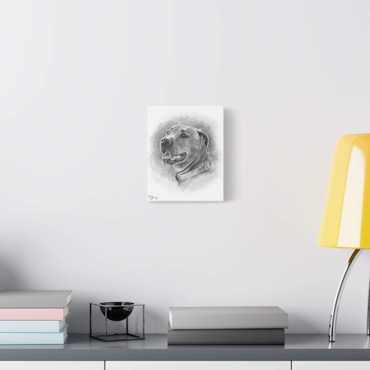 Black Mouth Cur, Custom Stretched Canvas