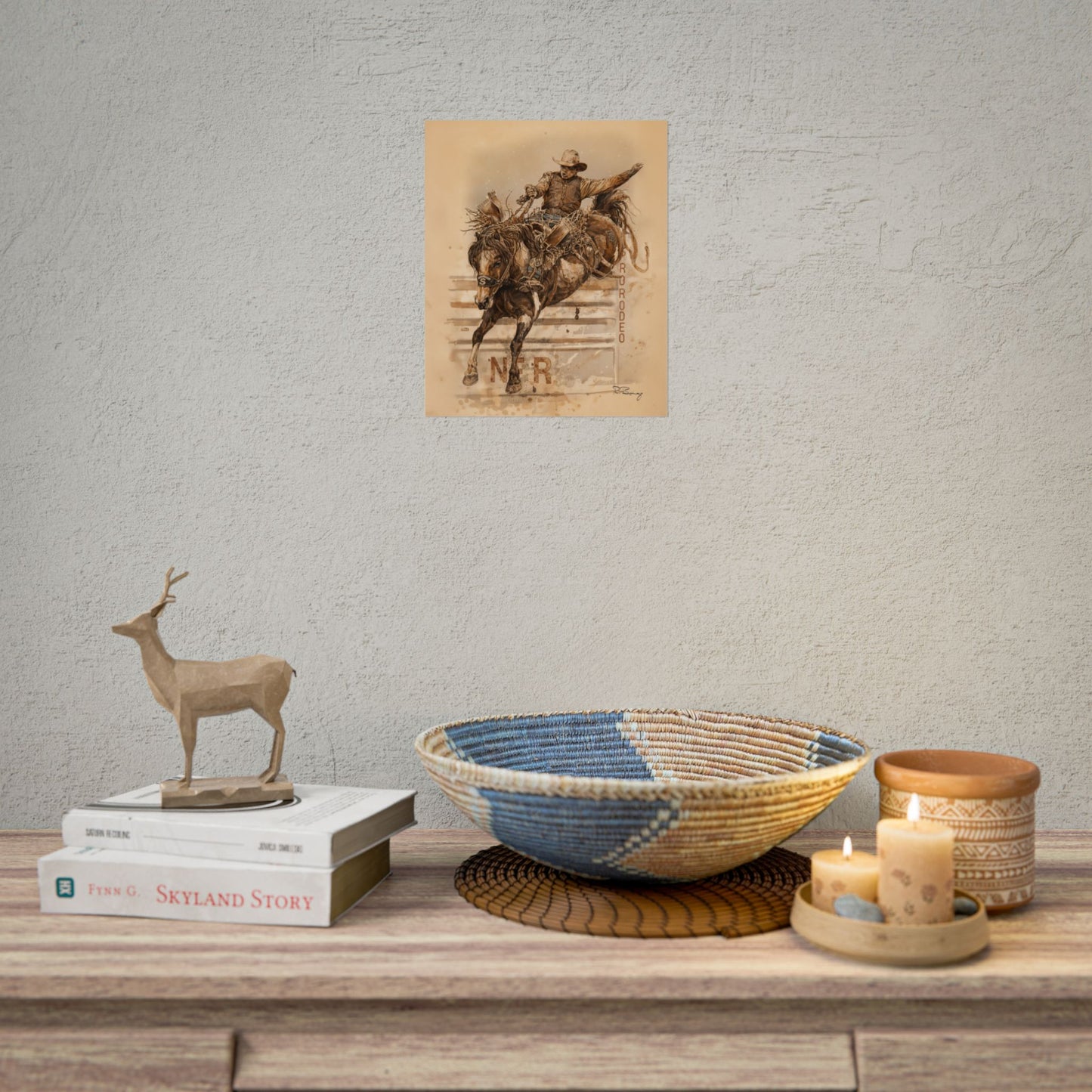 Bronc Ride Fine Art Print — Rodeo Cowboy Watercolor Print