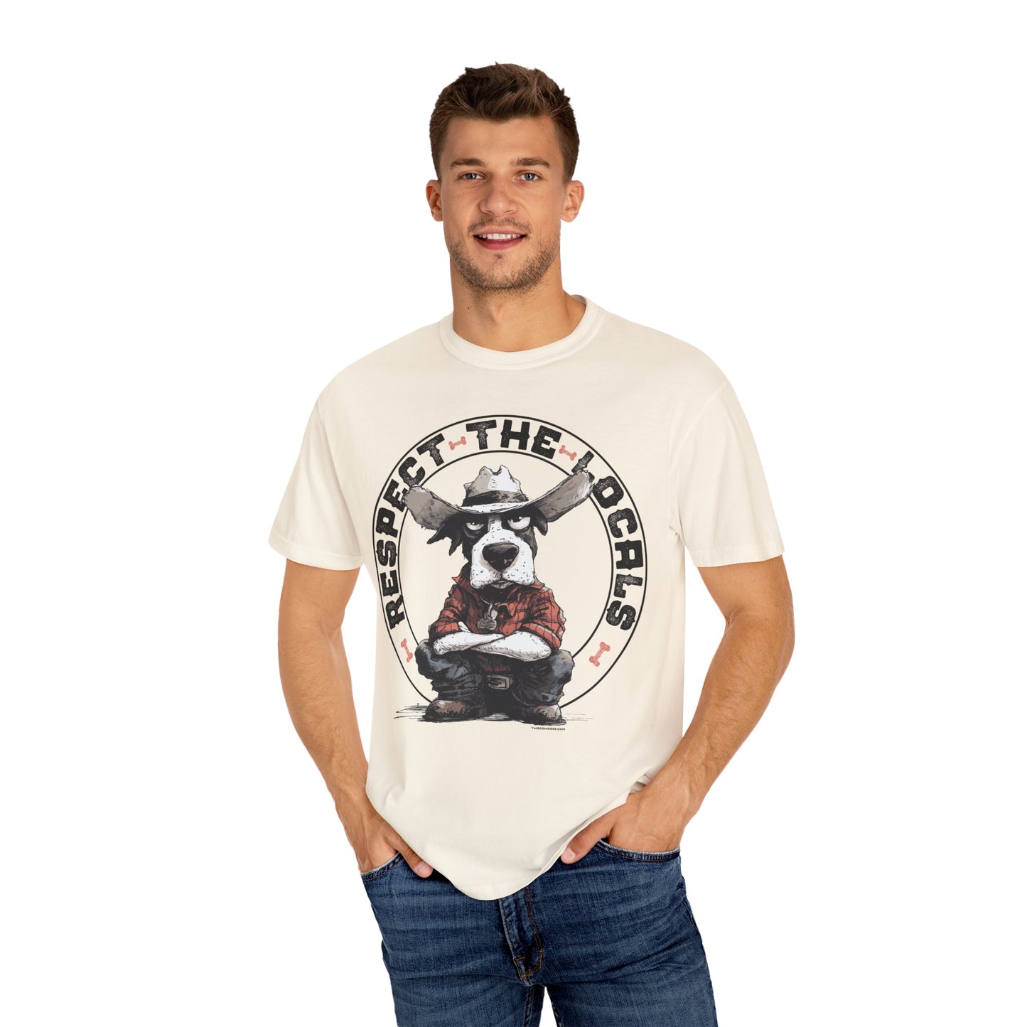 Respect the Locals T-shirt with Cowdog Design