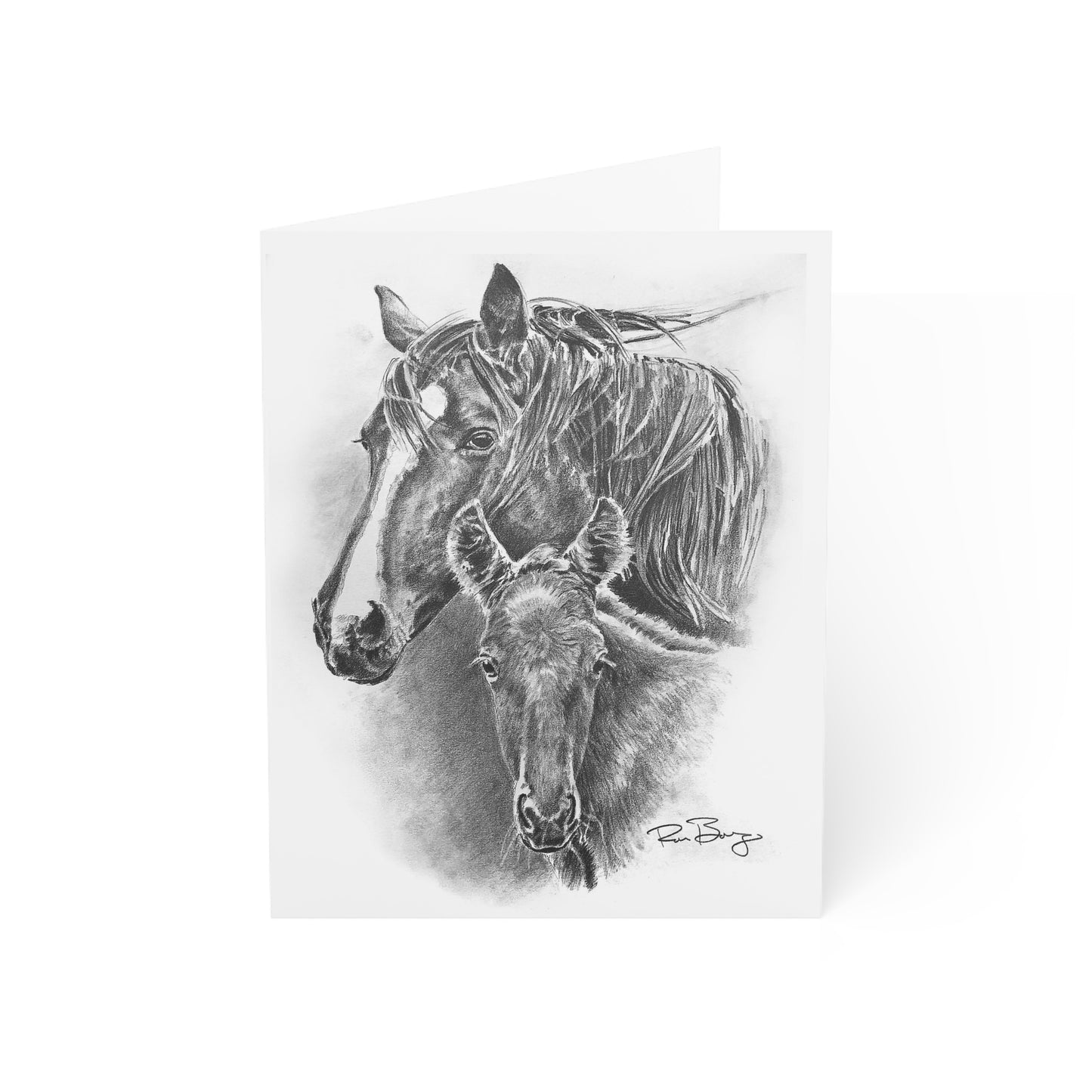 Mare and Foal Blank Notecards