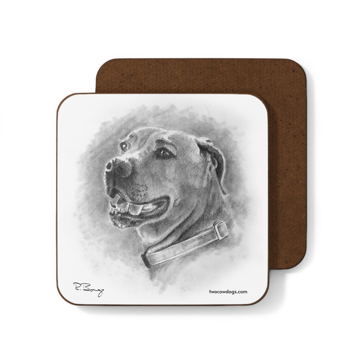 Blackmouth Cur Hardboard Back Coaster