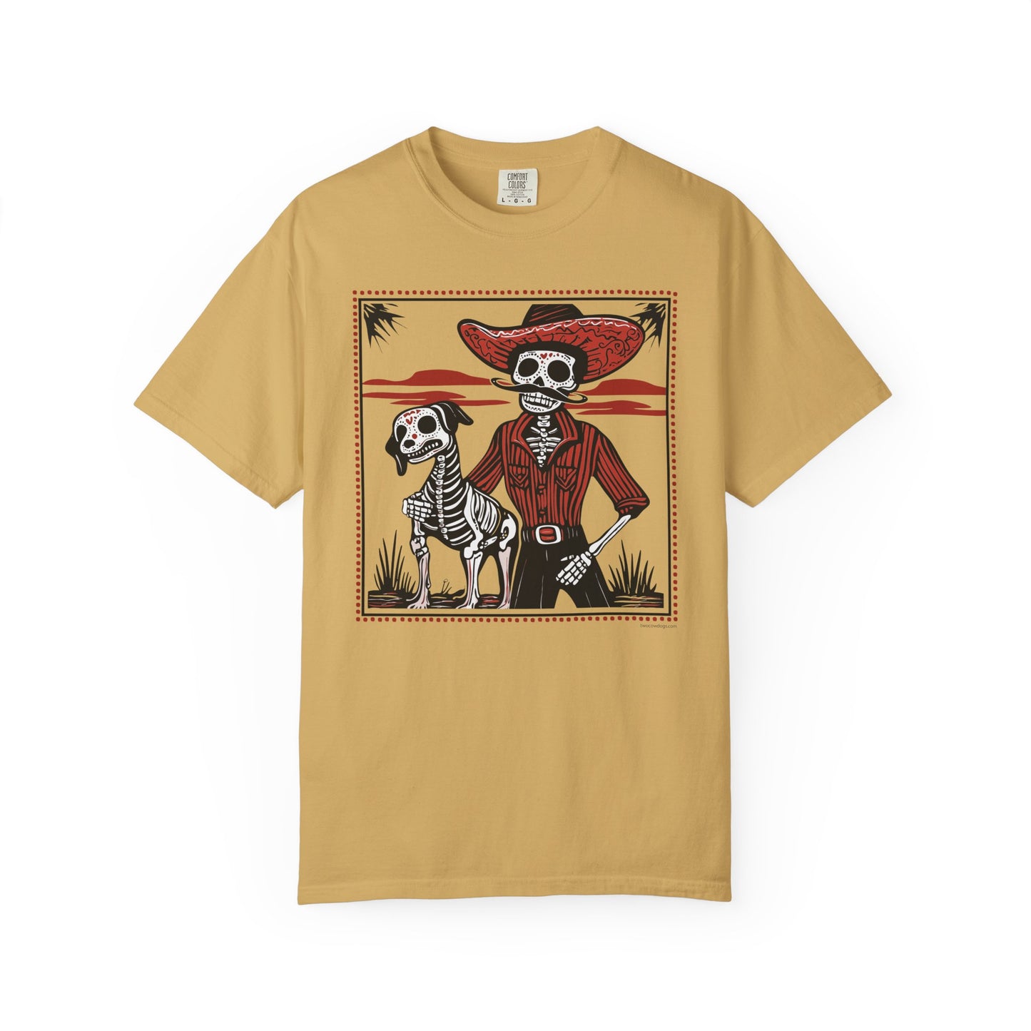 Dia De Los Muertos Skeleton Cowboy and Dog Unisex T-shirt