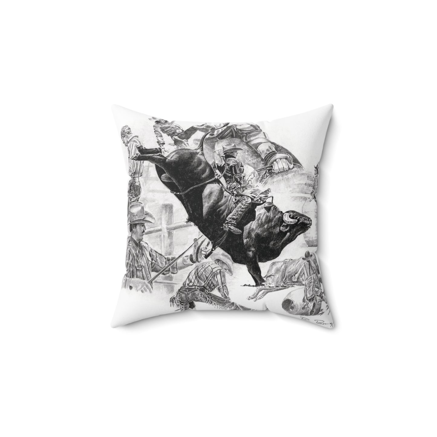Bull Riding Pillow