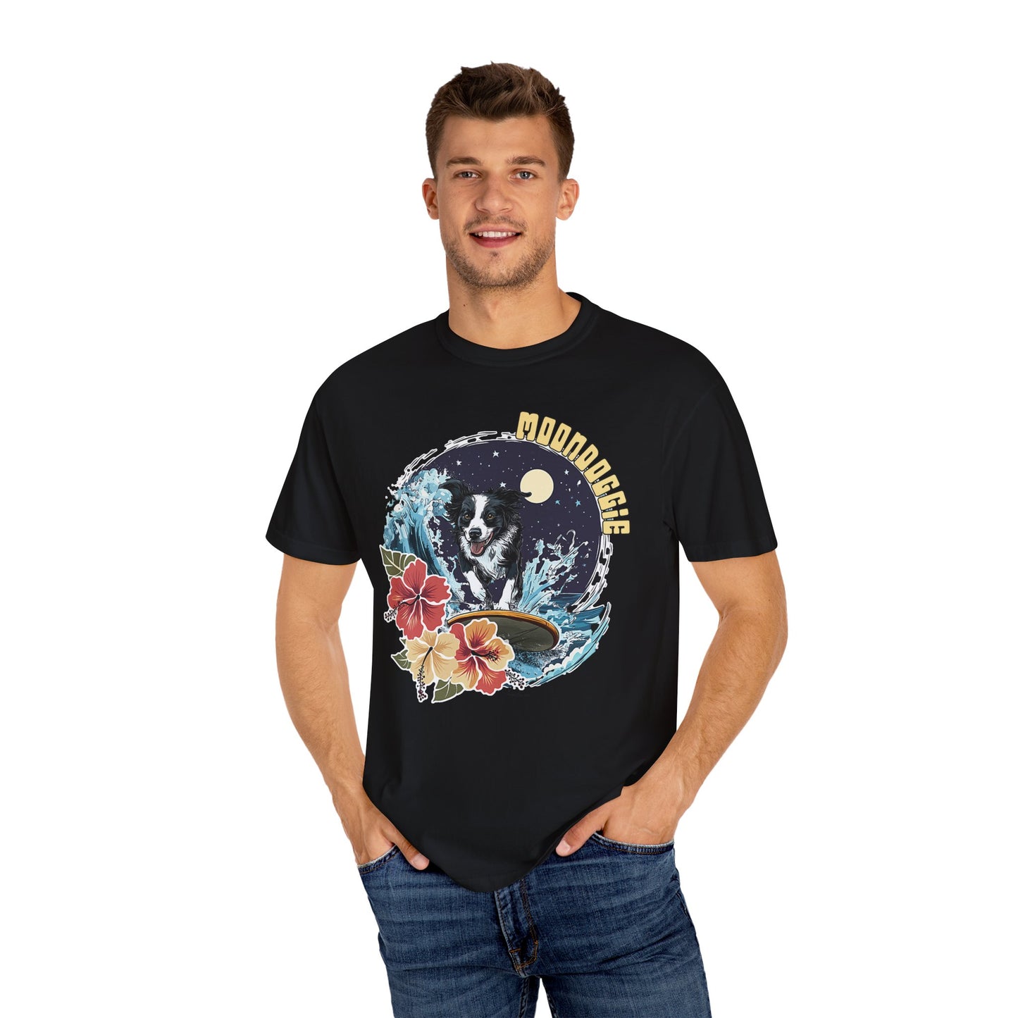 Summer Vibes Surfing Border Collie T-shirt - Unisex