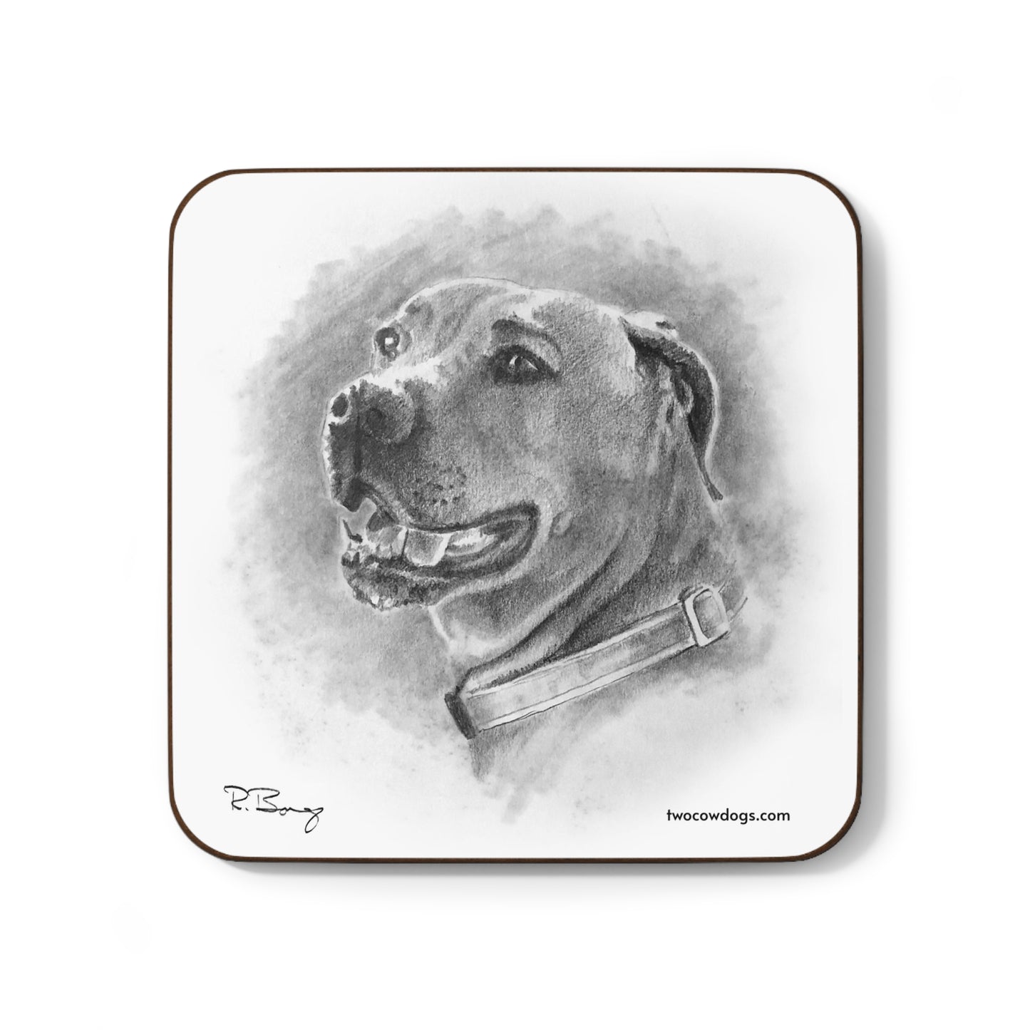 Blackmouth Cur Hardboard Back Coaster