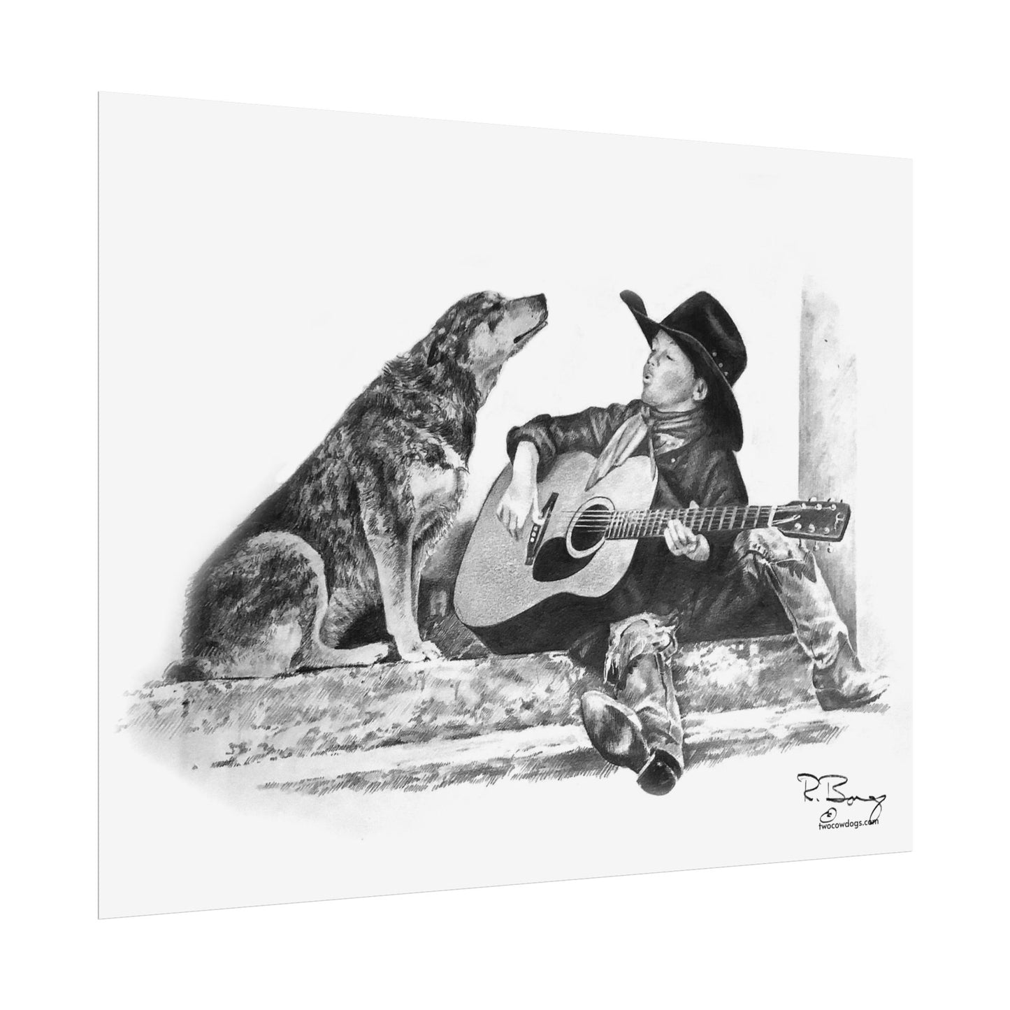Cowboy Crooners Custom Print with Heeler