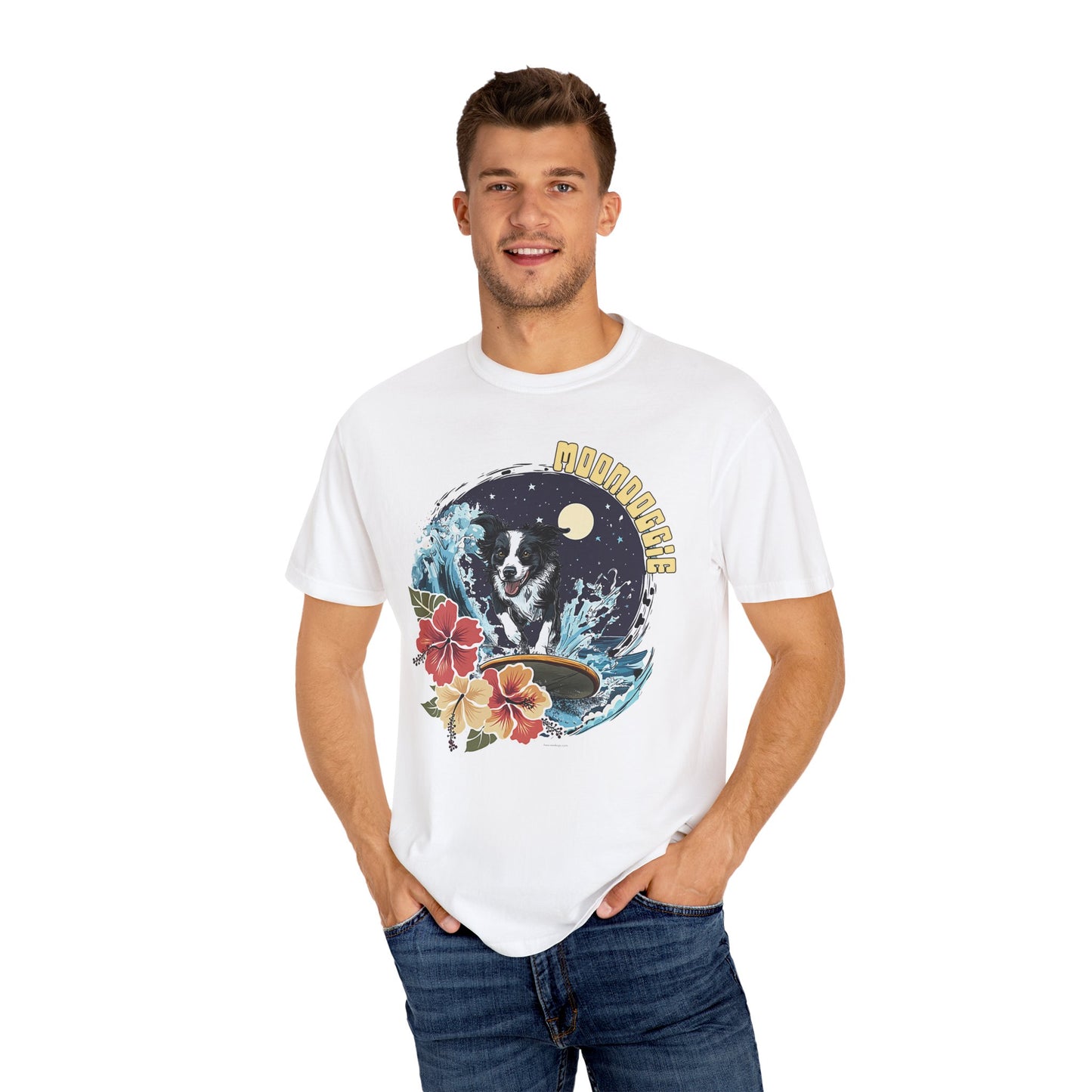 Summer Vibes Surfing Border Collie T-shirt - Unisex