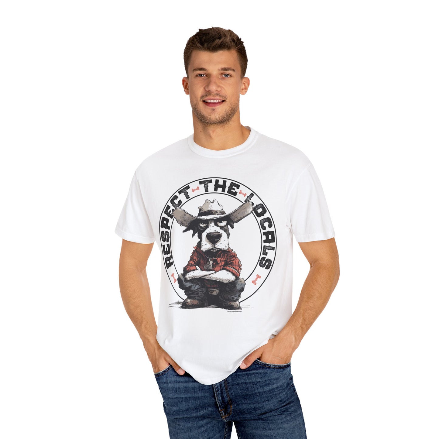 Respect the Locals T-shirt with Cowdog Design
