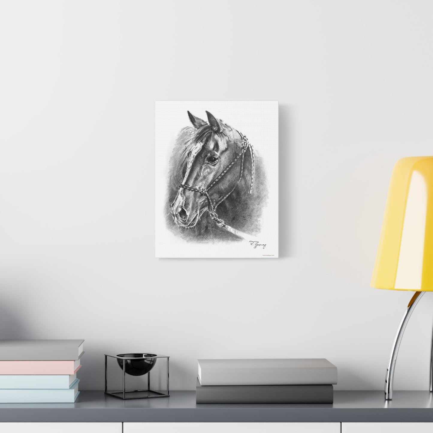 Quarter Horse Halter Custom Stretched Canvas