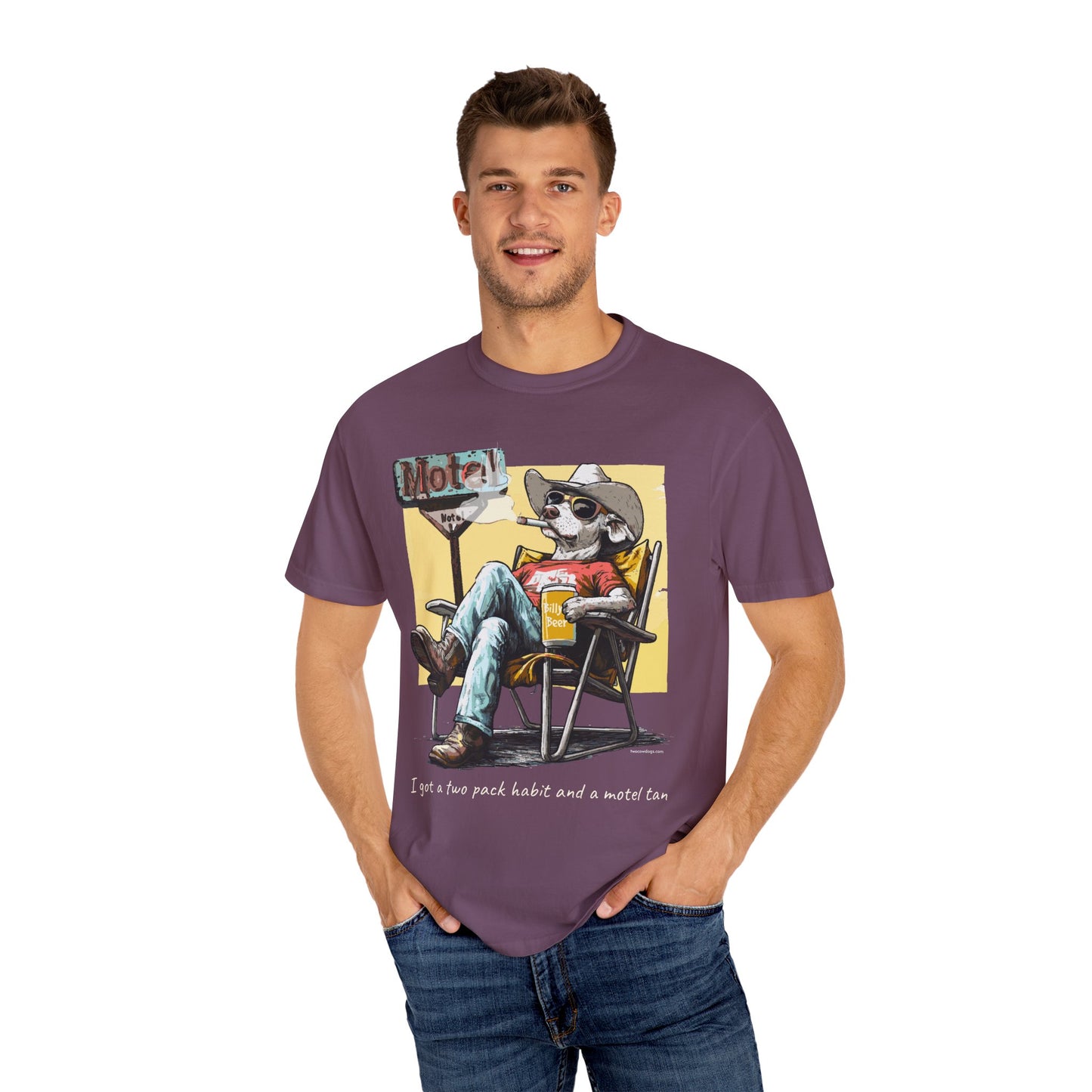 Two Pack Habit and a Motel Tan Tee Shirt