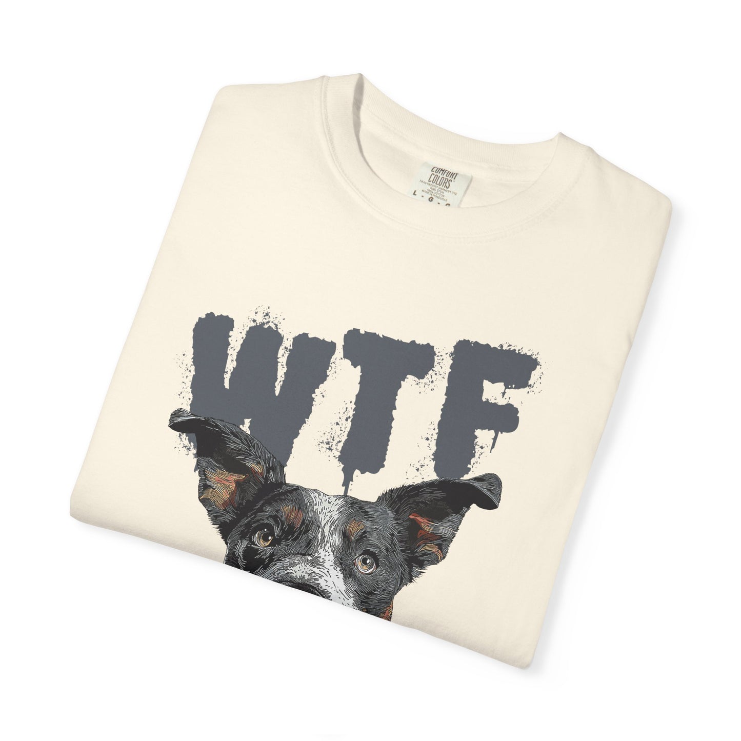 Cowdog Lover Tee with 'WTF, Where's The Food?' Funny Line