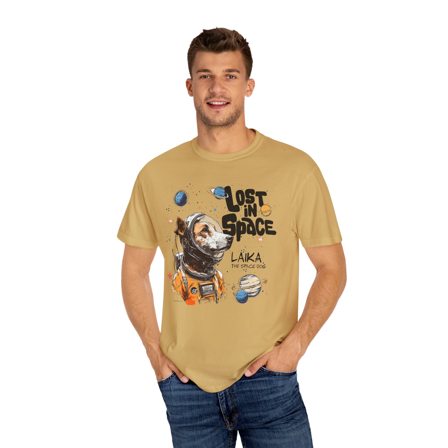 Laika Lost in Space T-shirt - Unisex Garment-Dyed