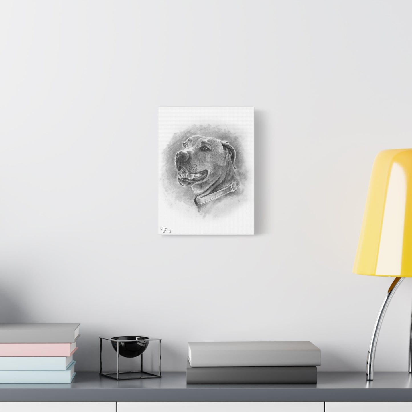 Black Mouth Cur, Custom Stretched Canvas