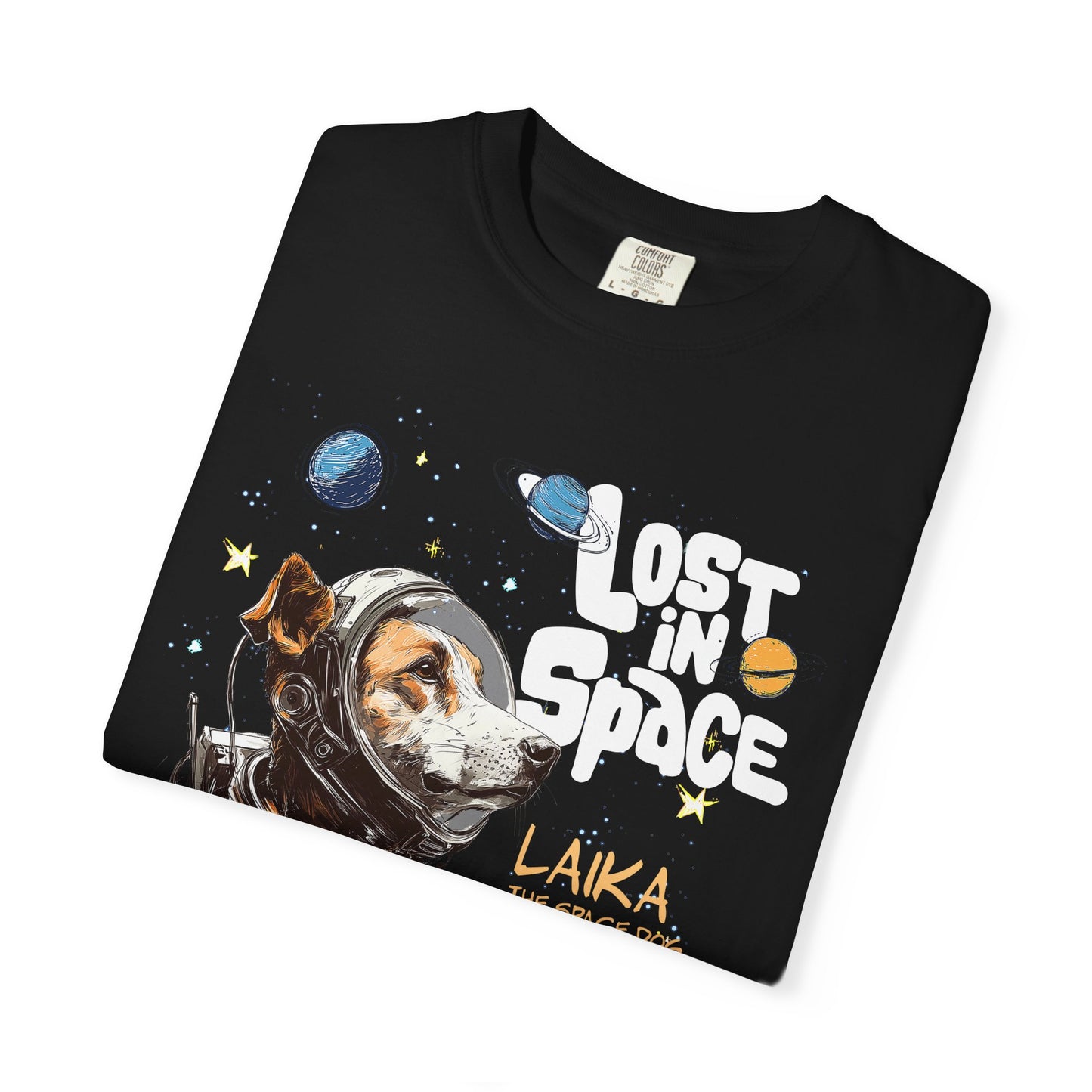 Laika Lost in Space T-shirt - Unisex Garment-Dyed