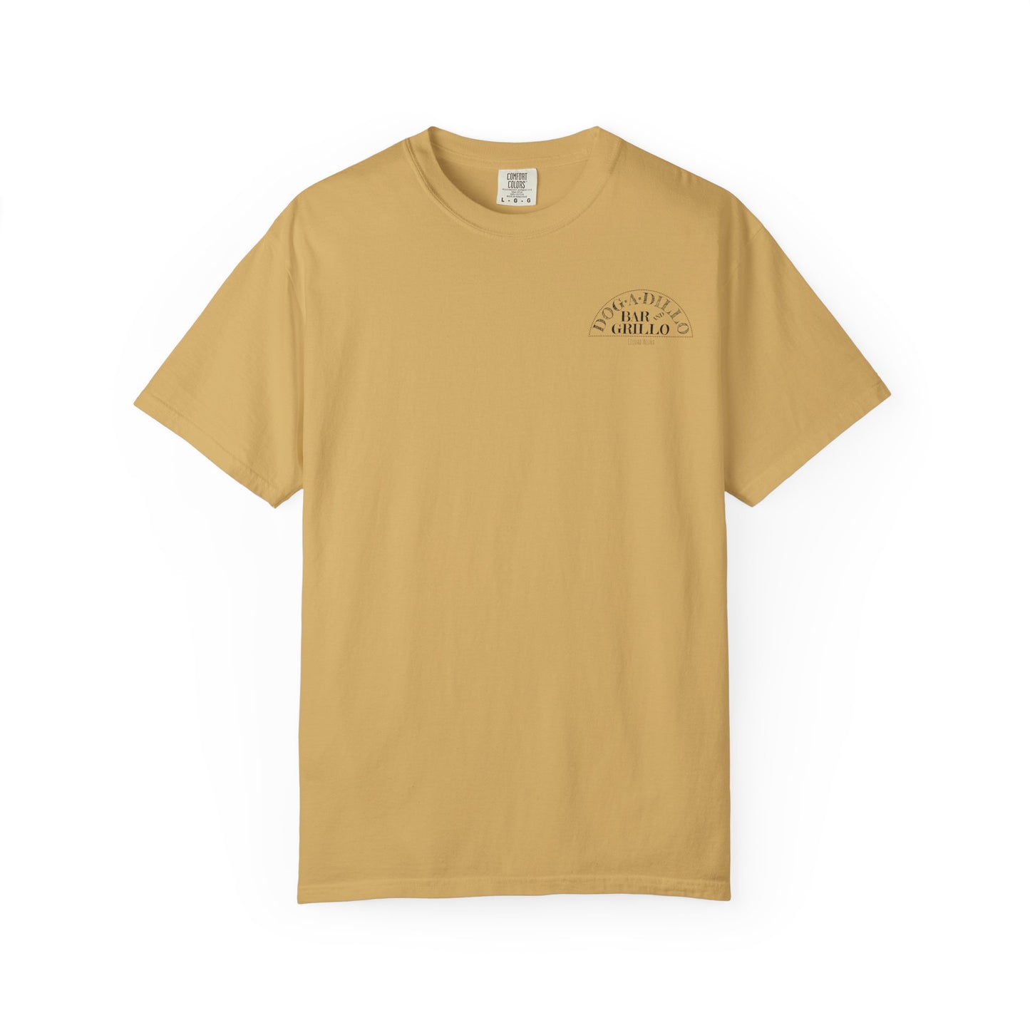 Dog-A-Dillo Armadillo Bar and Grillo T-Shirt, front and back