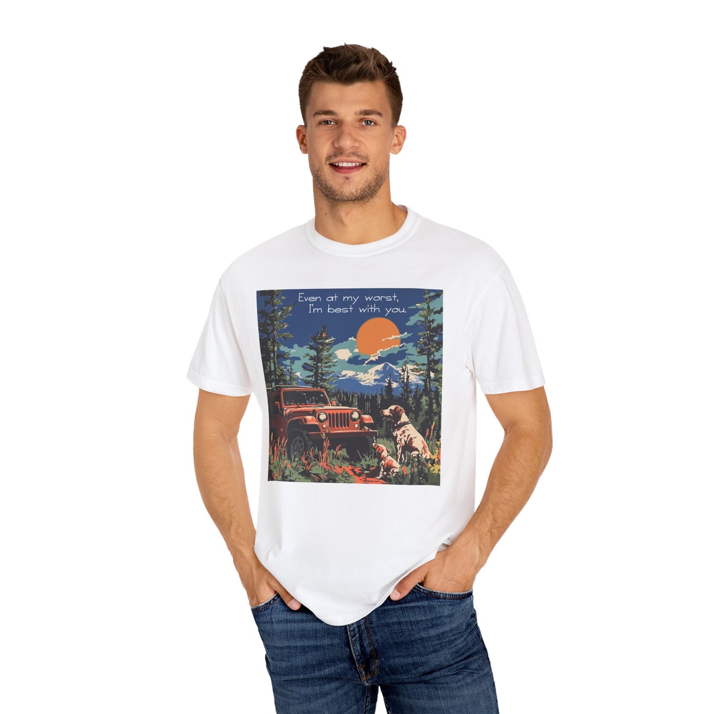 Best with You T-Shirt Dogs and Jeep