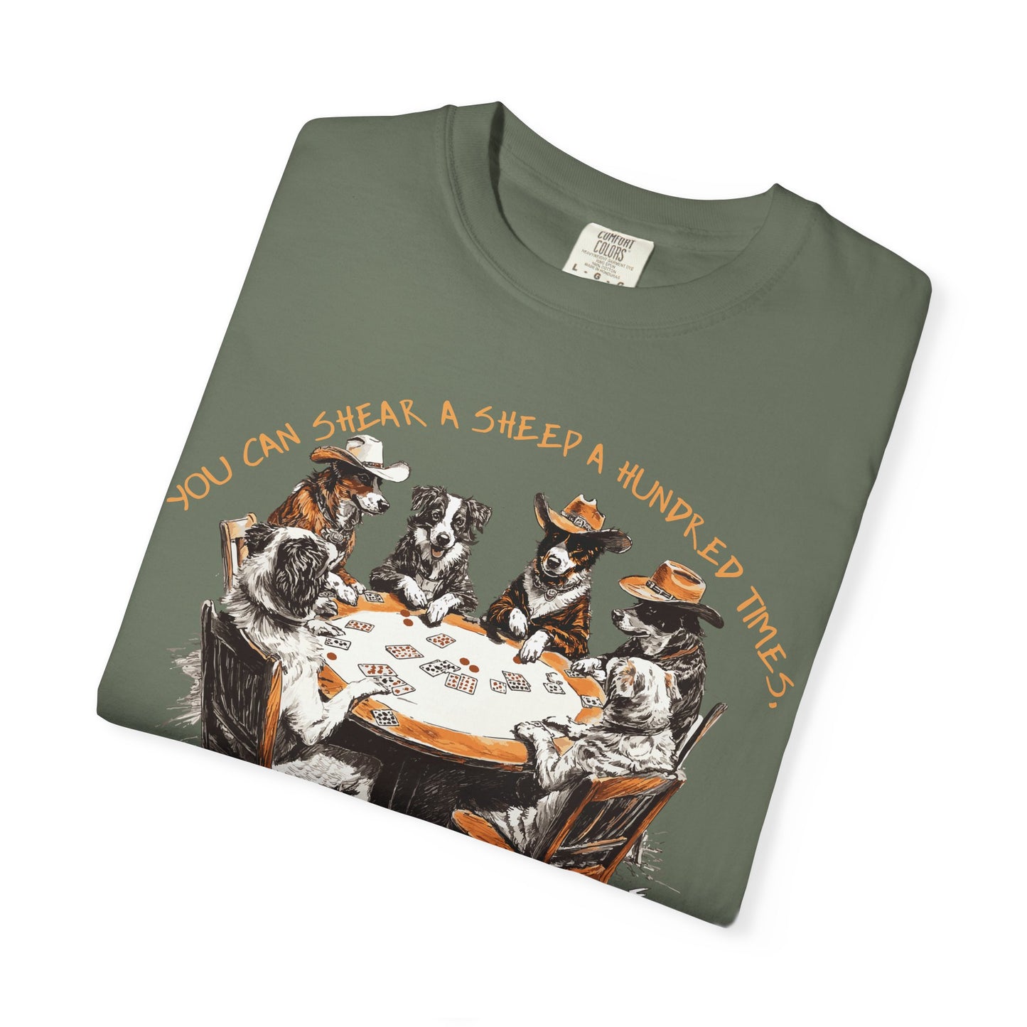 T-shirt with Poker Player Amarillo Slim Quote and Dogs Playing Cards Design