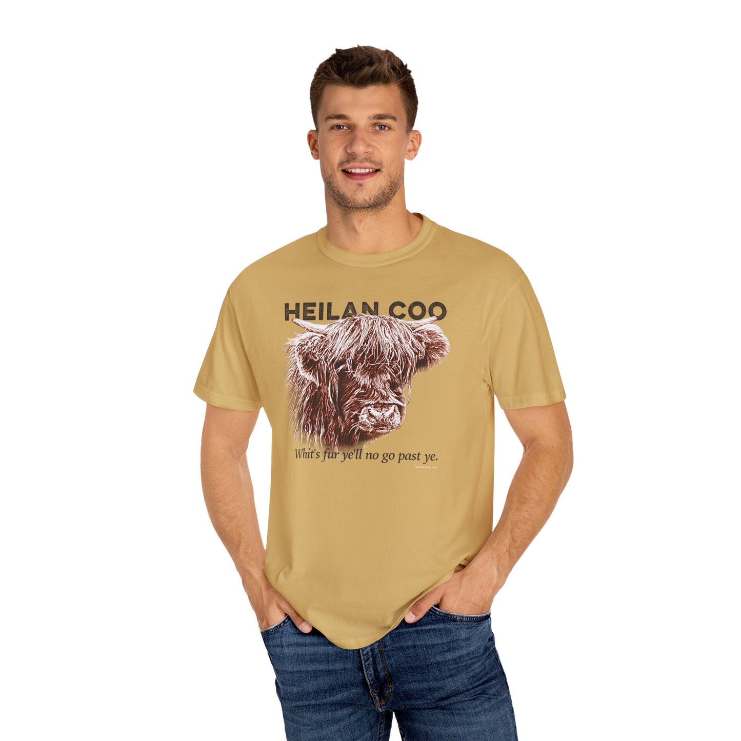 Scottish Highland Cow, Heilan Coo, Garment-Dyed T-shirt