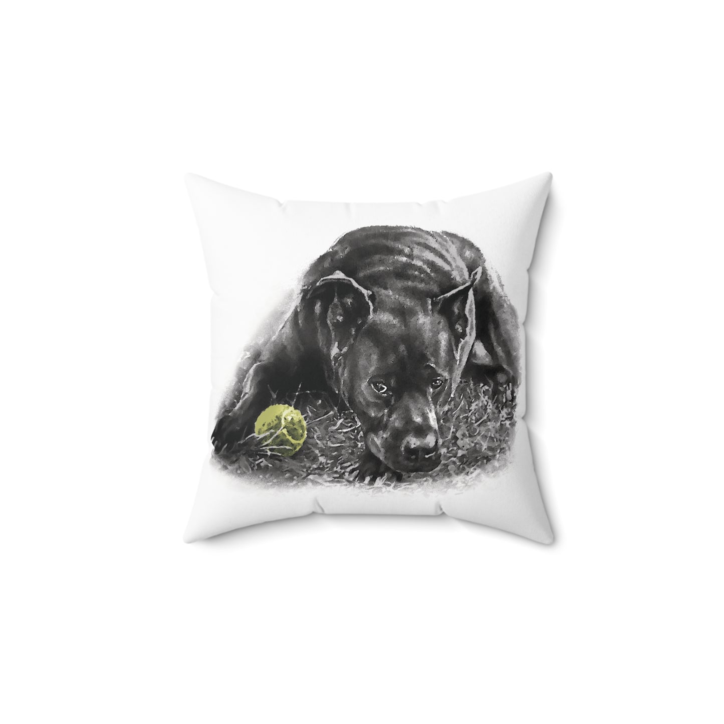 Black Dog Pillow (White)