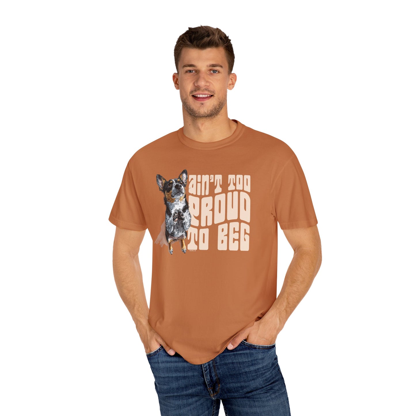 Heeler T-Shirt - Ain't Too Proud To Beg, Unisex Garment-Dyed