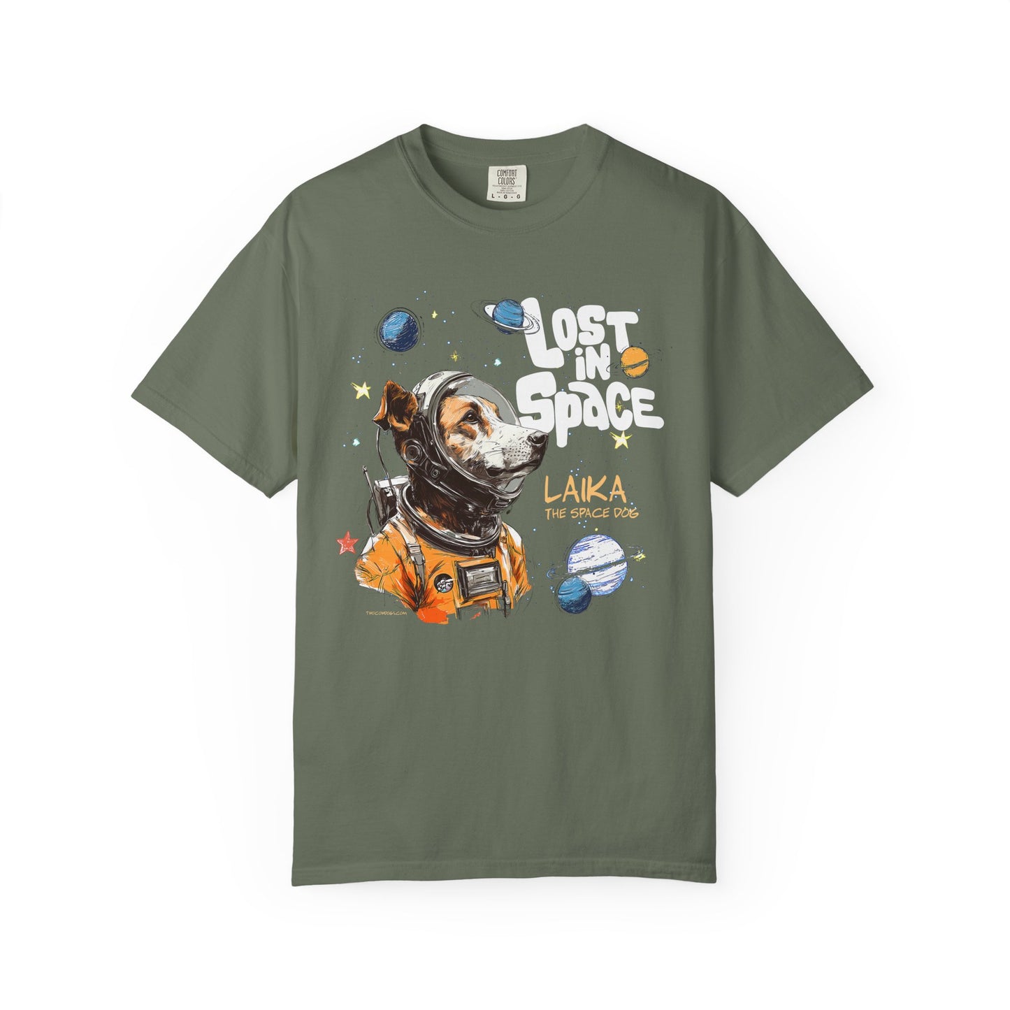 Laika Lost in Space T-shirt - Unisex Garment-Dyed