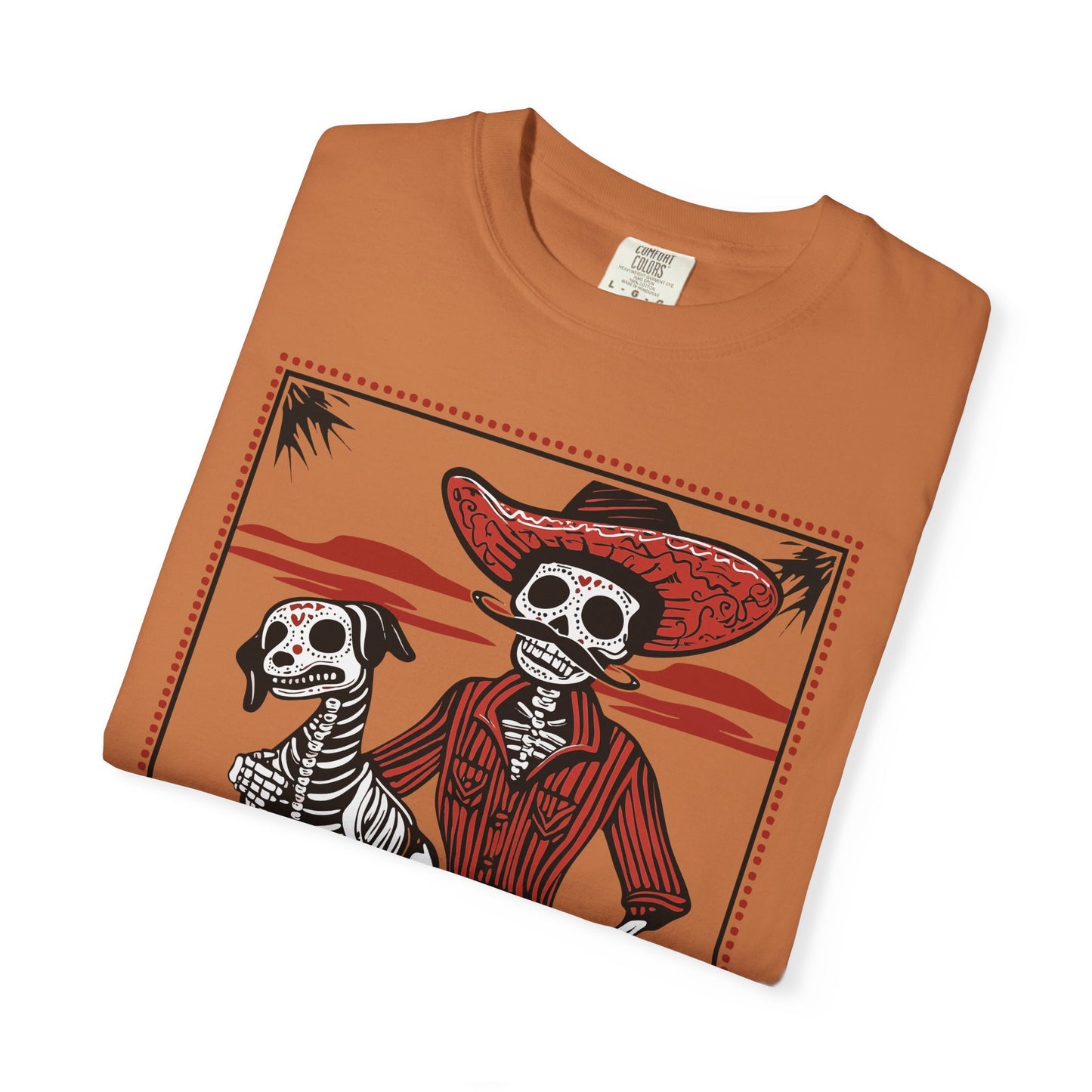 Dia De Los Muertos Skeleton Cowboy and Dog Unisex T-shirt
