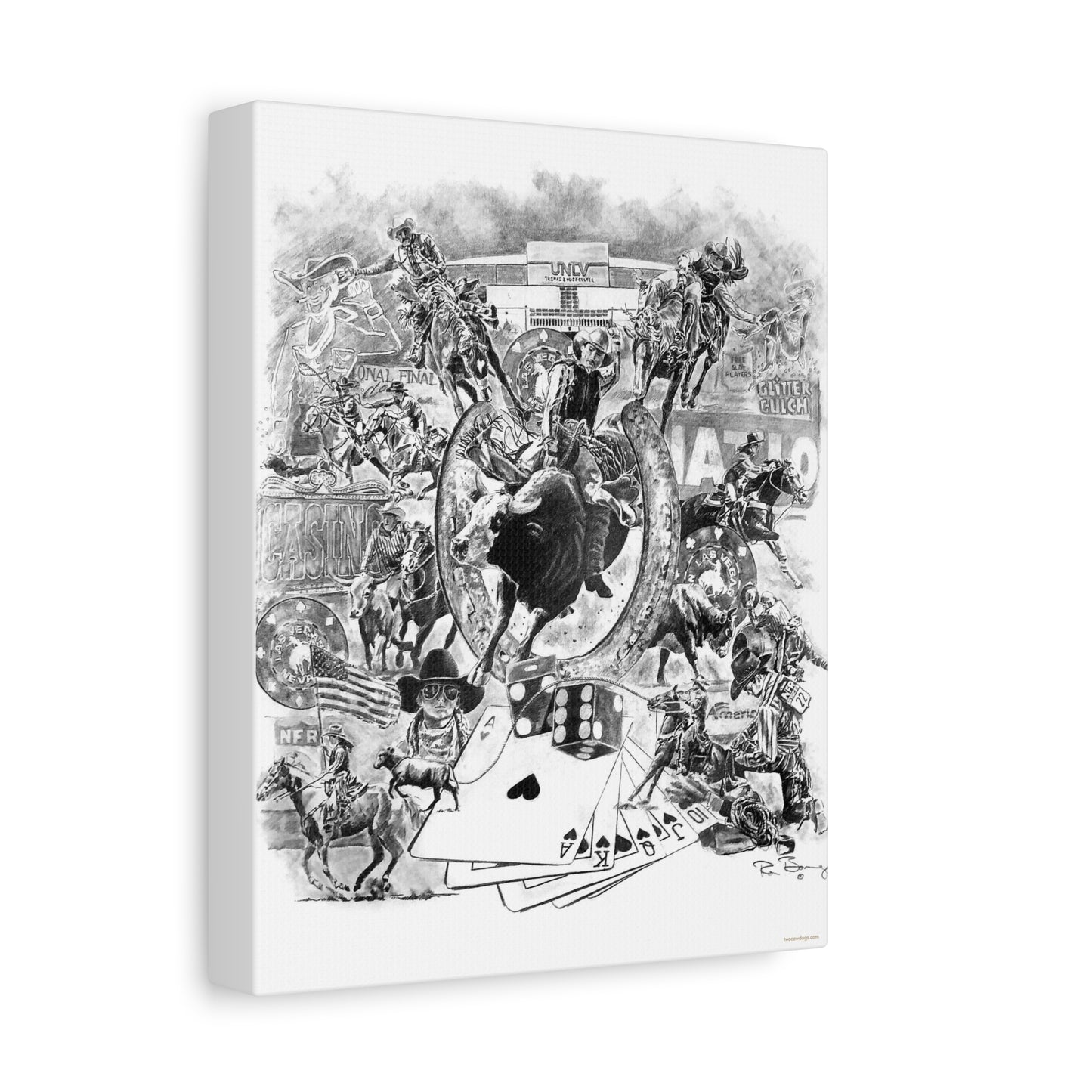 NFR National Finals Rodeo, Vegas Rodeo, Stretched Canvas