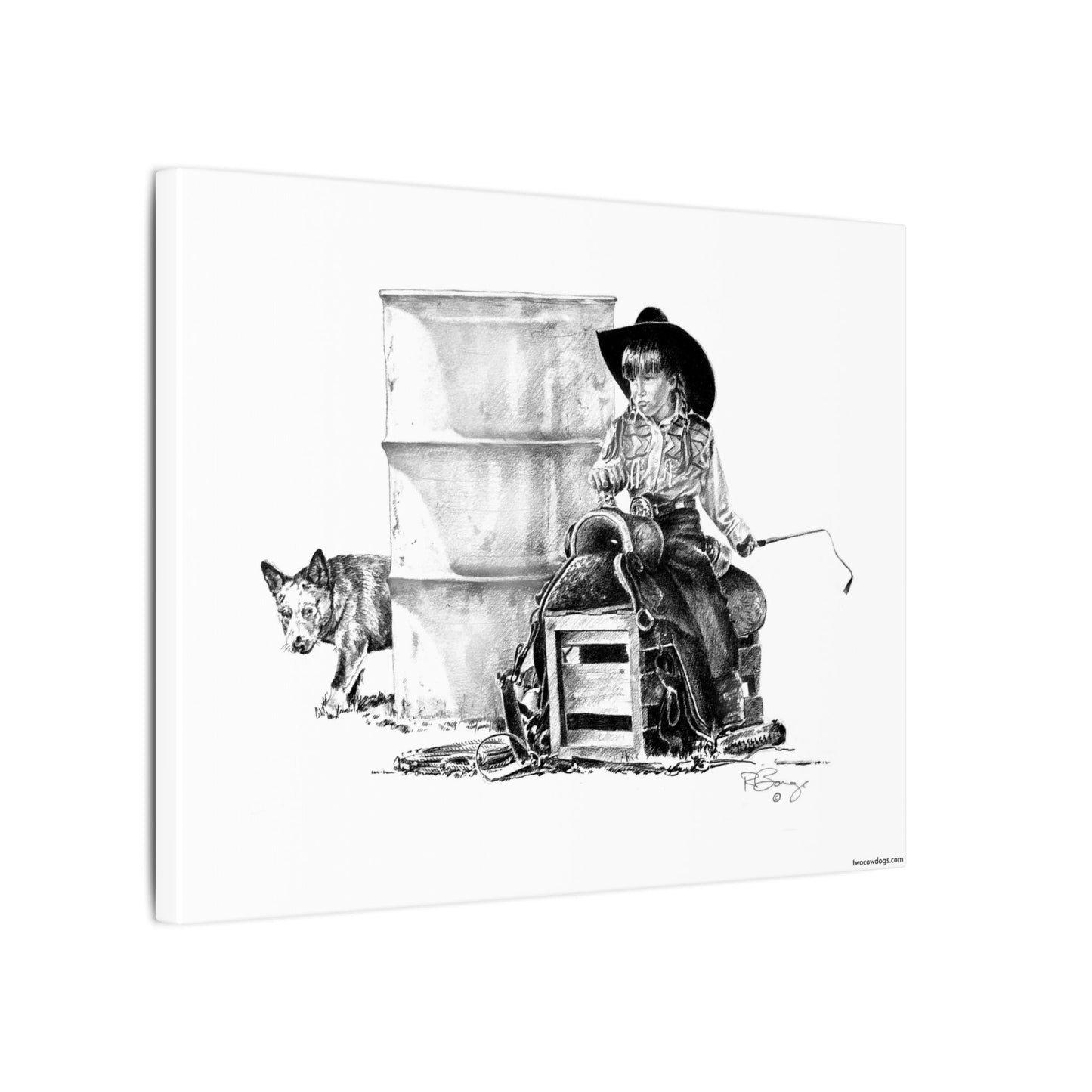 Future Barrel Racer, Rodeo Stretched Canvas