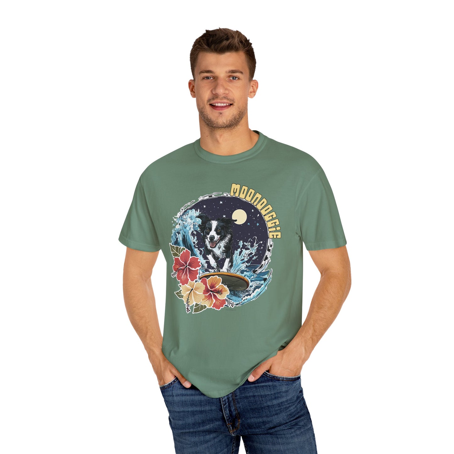 Summer Vibes Surfing Border Collie T-shirt - Unisex