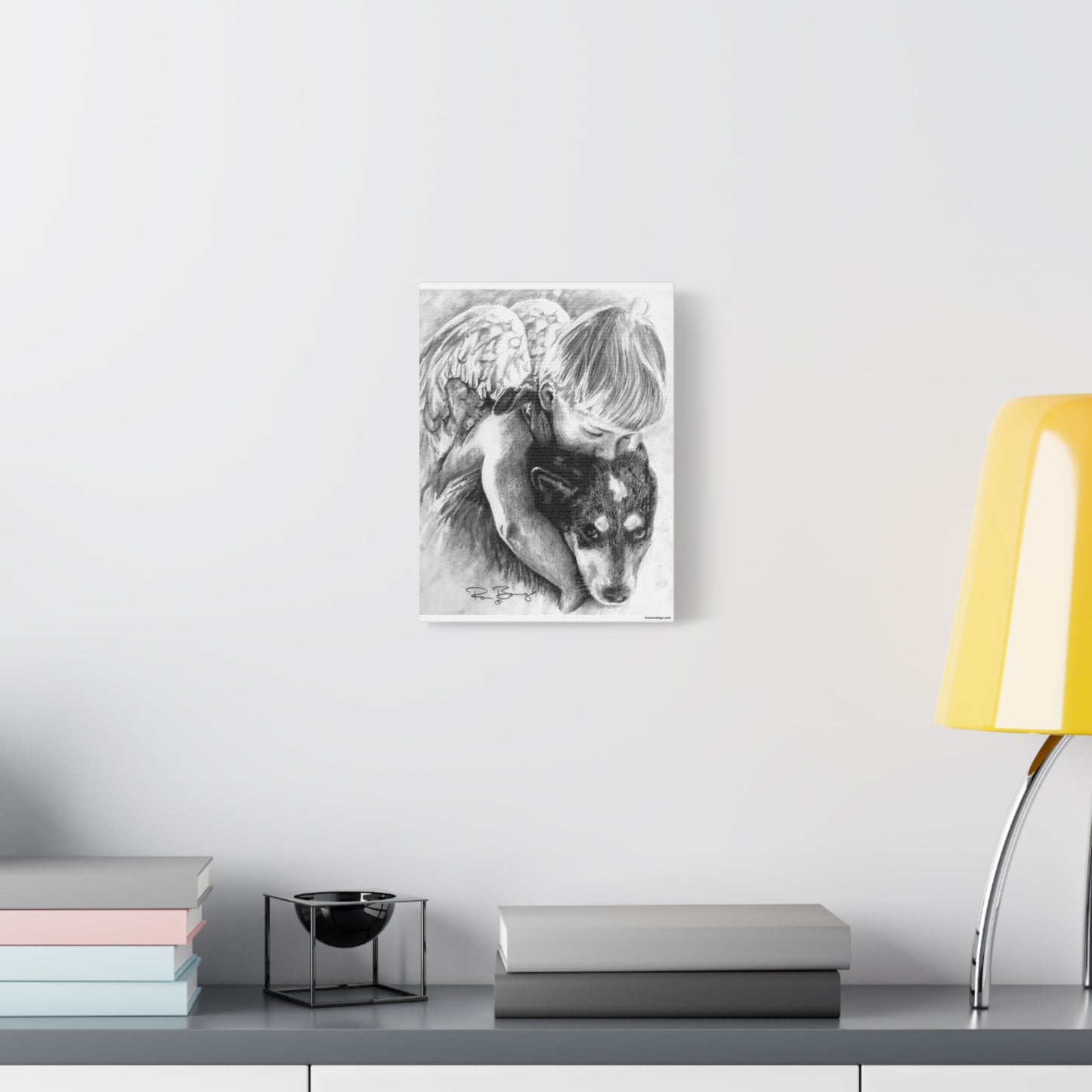 Little Angel and Heeler, Custom Stretched Canvas