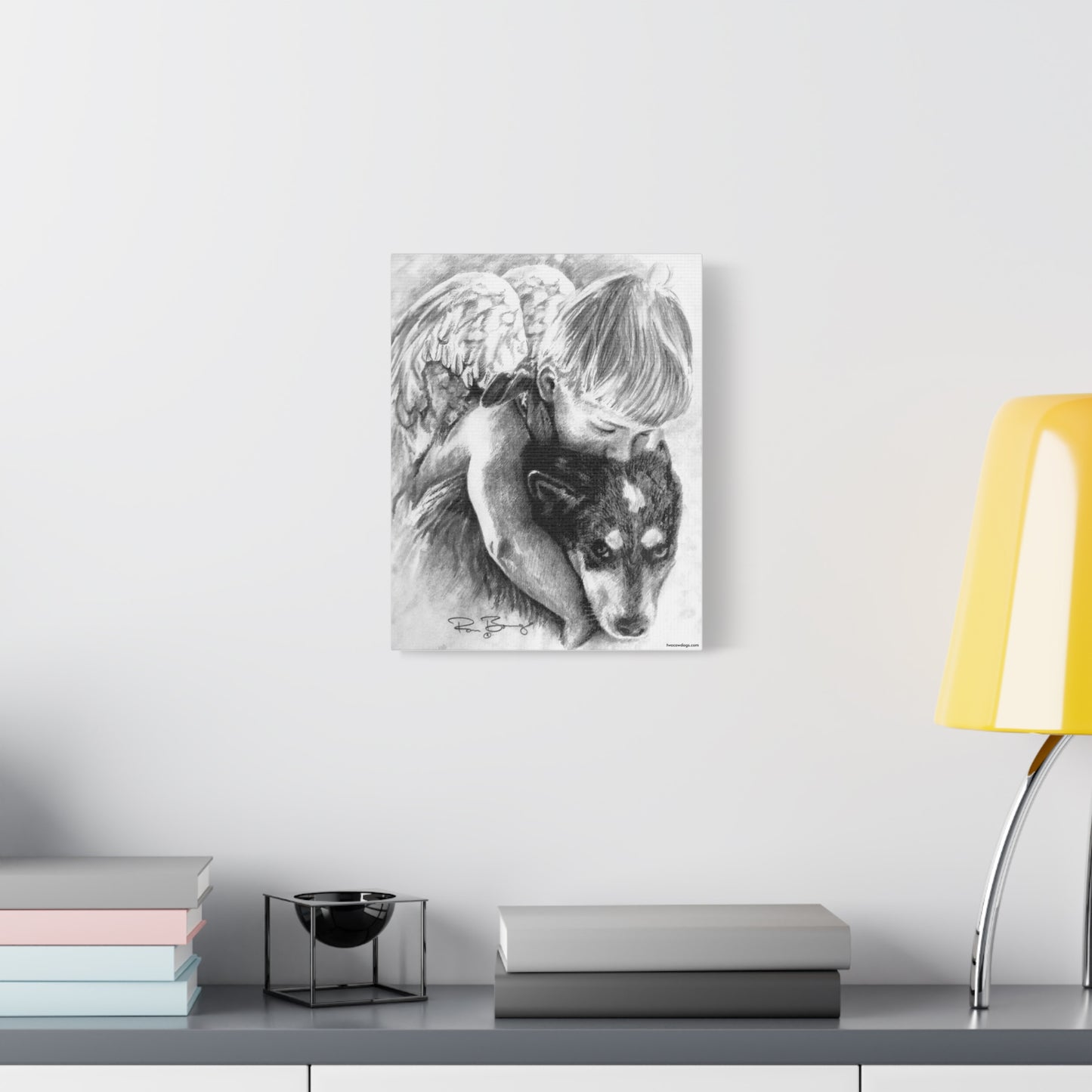 Little Angel and Heeler, Custom Stretched Canvas