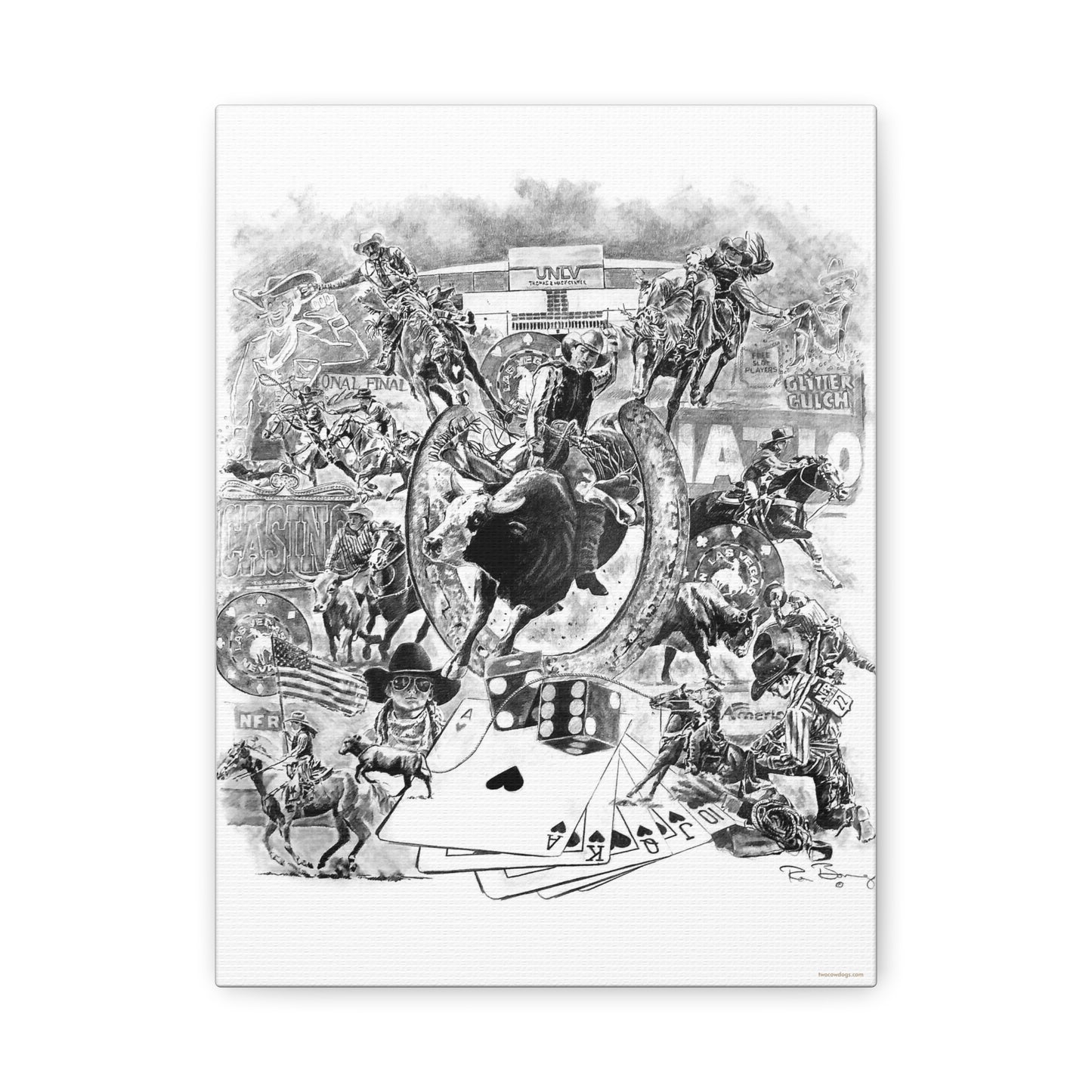 NFR National Finals Rodeo, Vegas Rodeo, Stretched Canvas