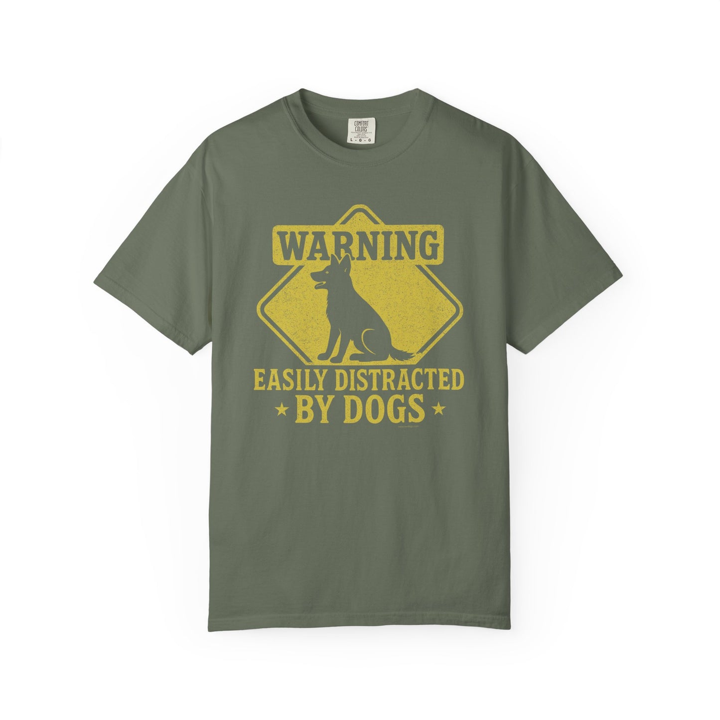 Dog Lover T-shirt - Warning: Easily Distracted by Dogs
