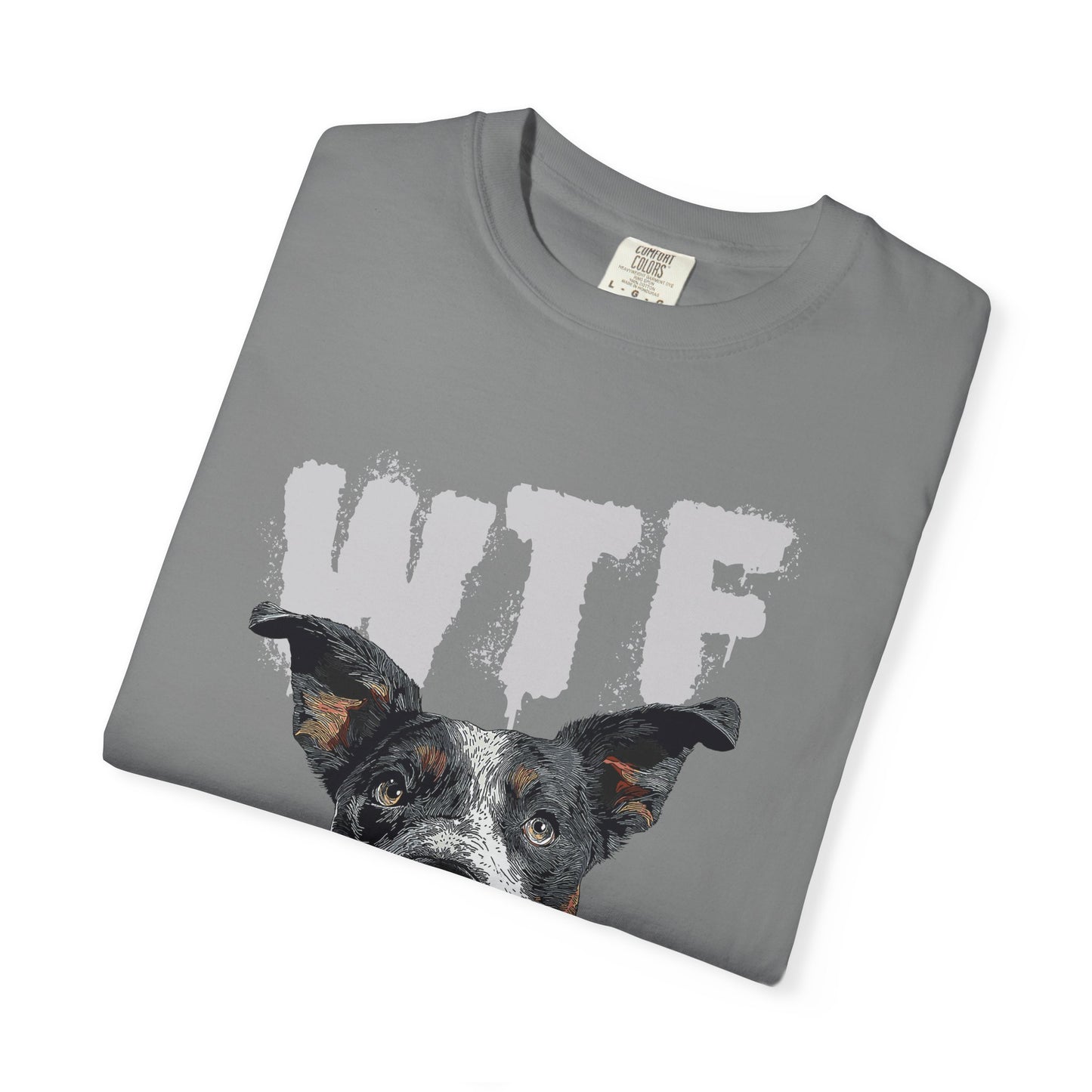 Cowdog Lover Tee with 'WTF, Where's The Food?' Funny Line
