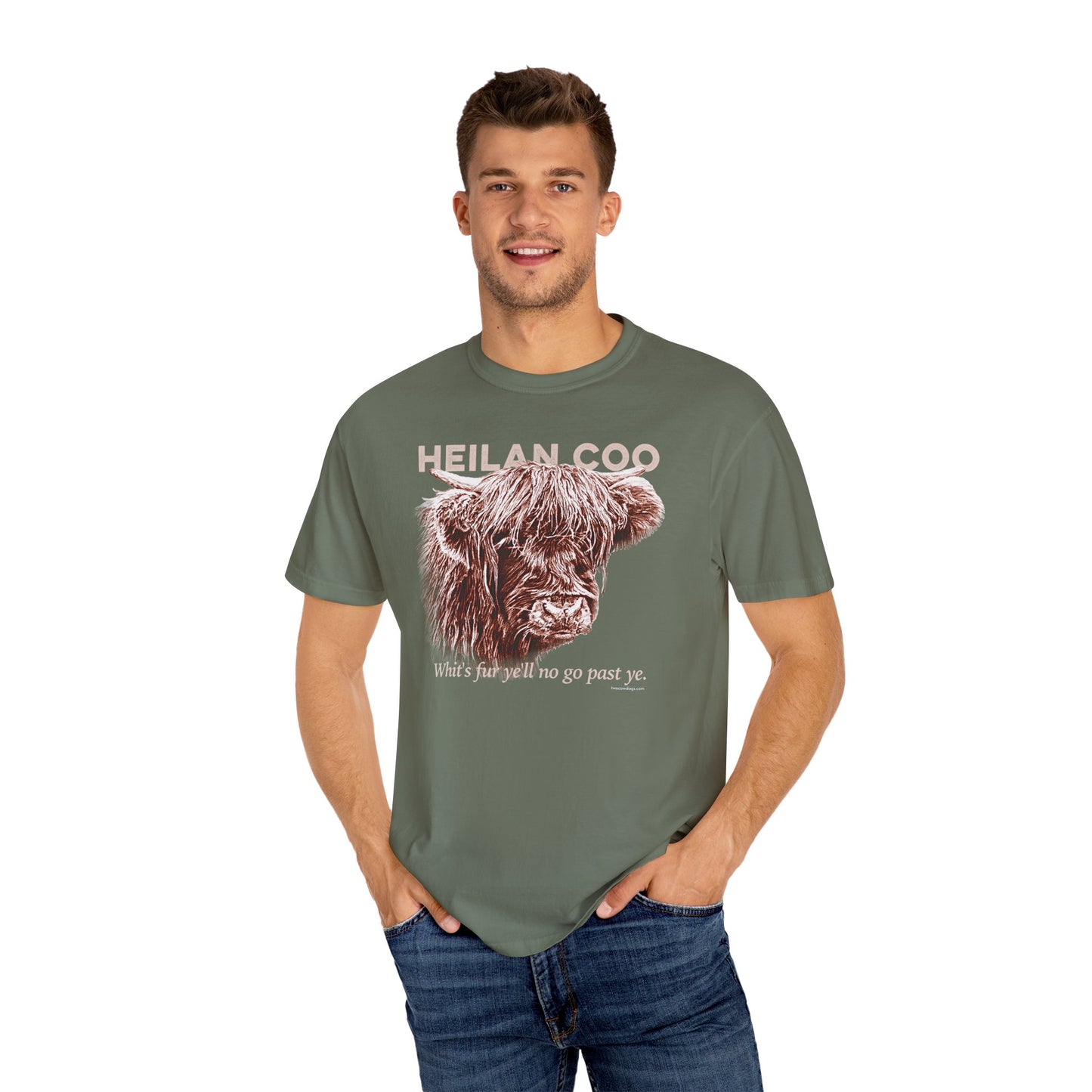 Scottish Highland Cow, Heilan Coo, Garment-Dyed T-shirt