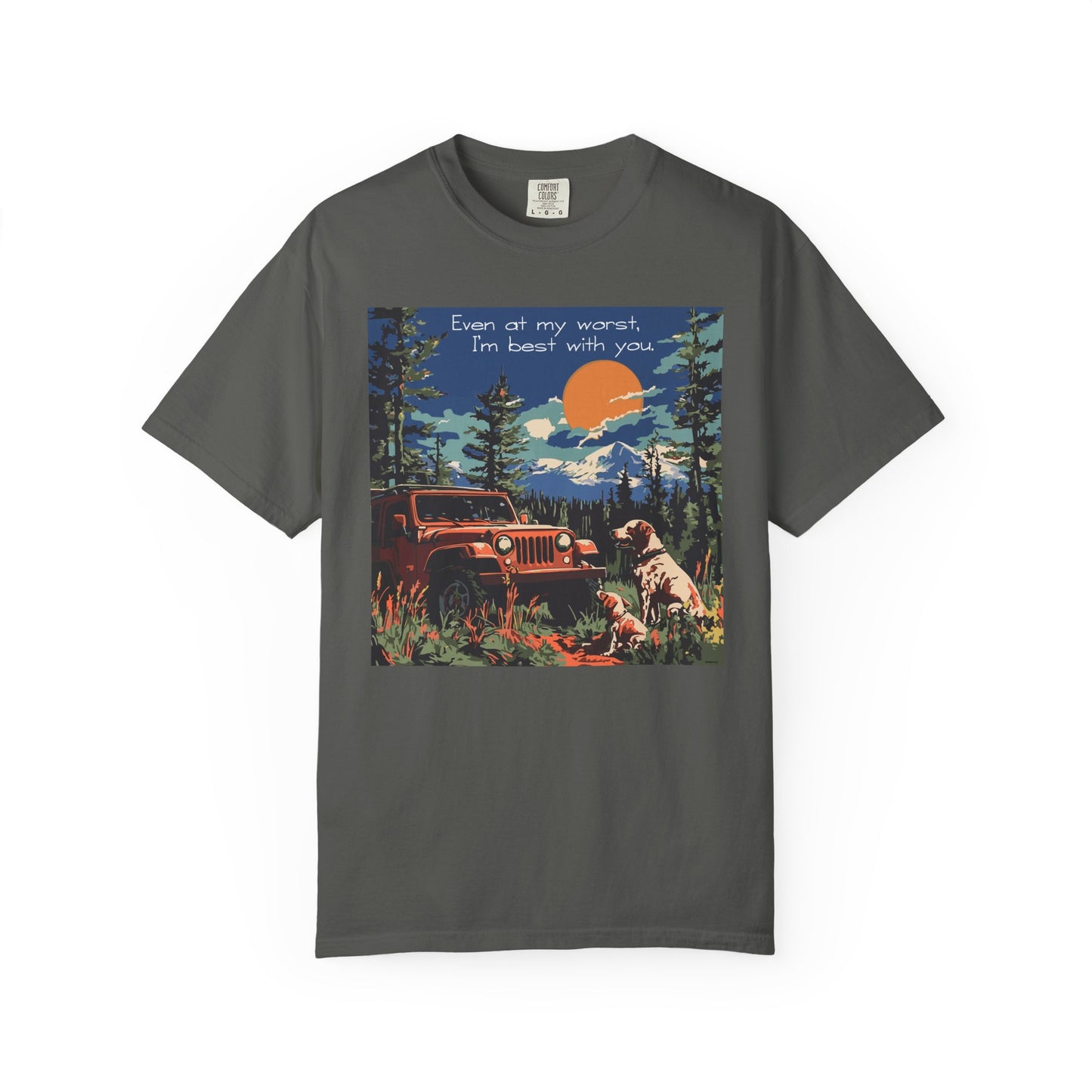Best with You T-Shirt Dogs and Jeep