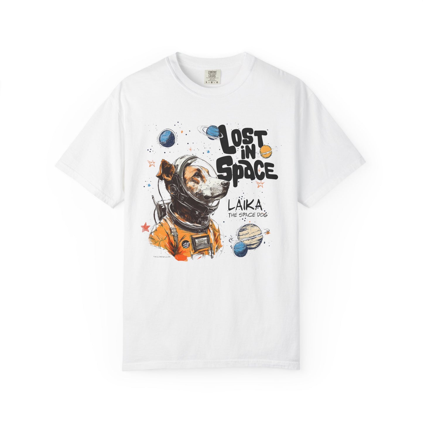 Laika Lost in Space T-shirt - Unisex Garment-Dyed