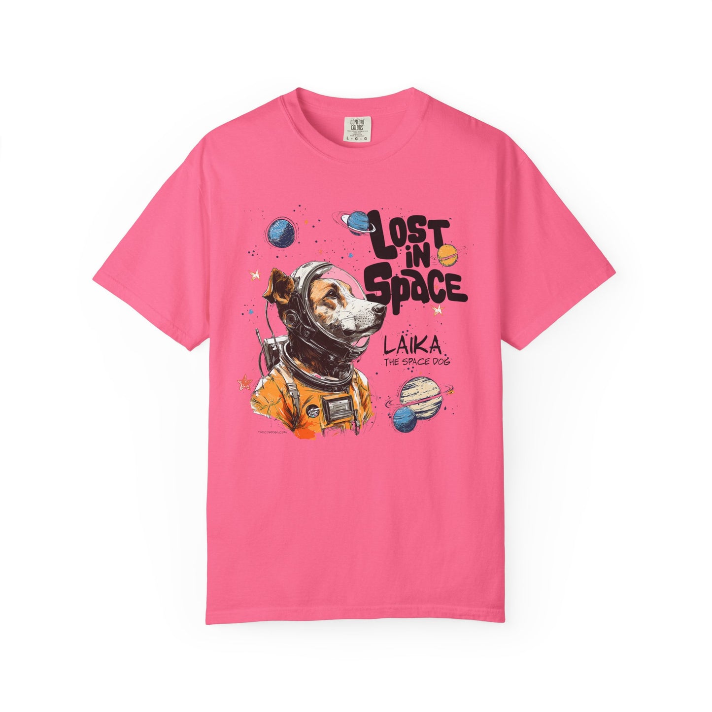 Laika Lost in Space T-shirt - Unisex Garment-Dyed