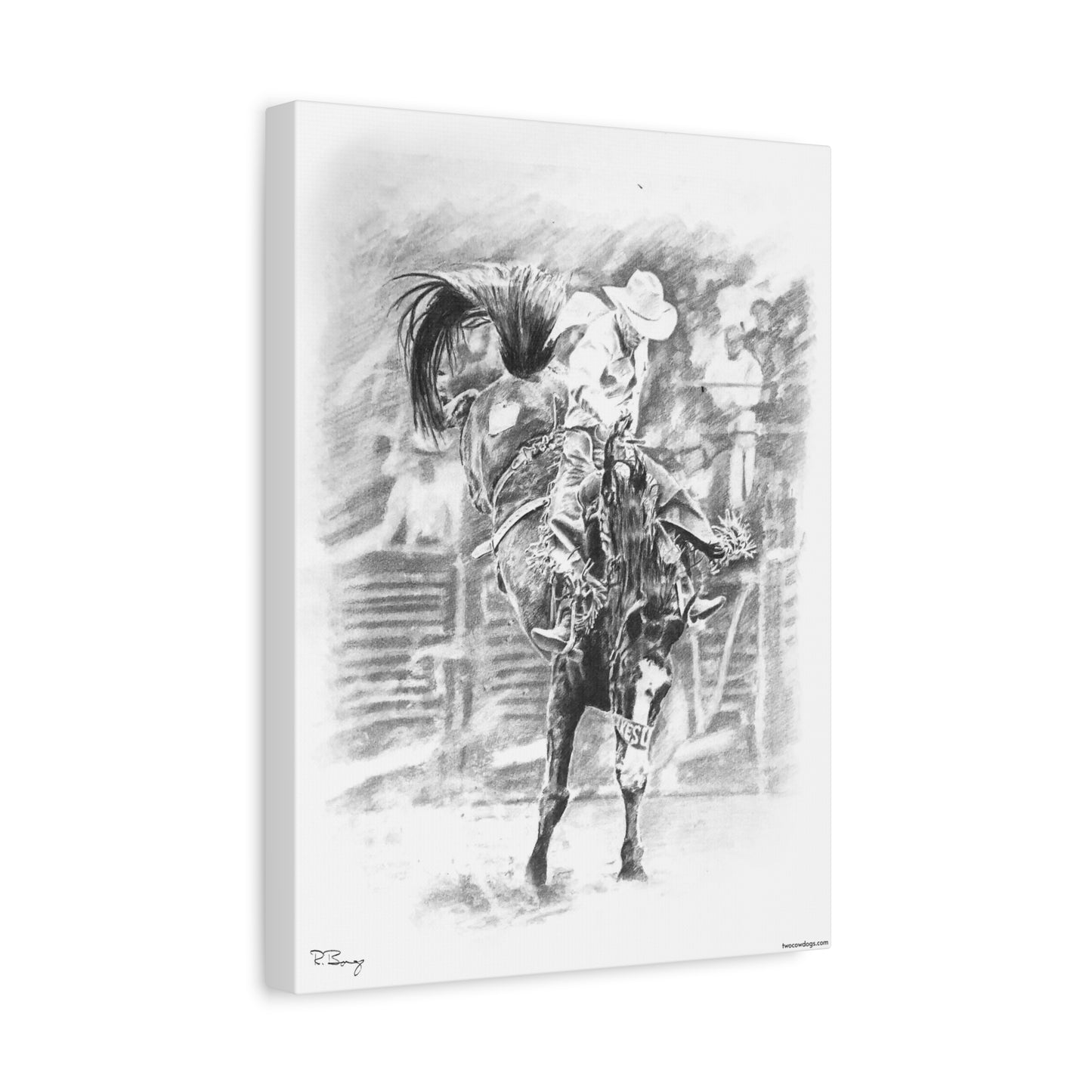 Canvas Print - Rodeo Saddle Bronc Rider