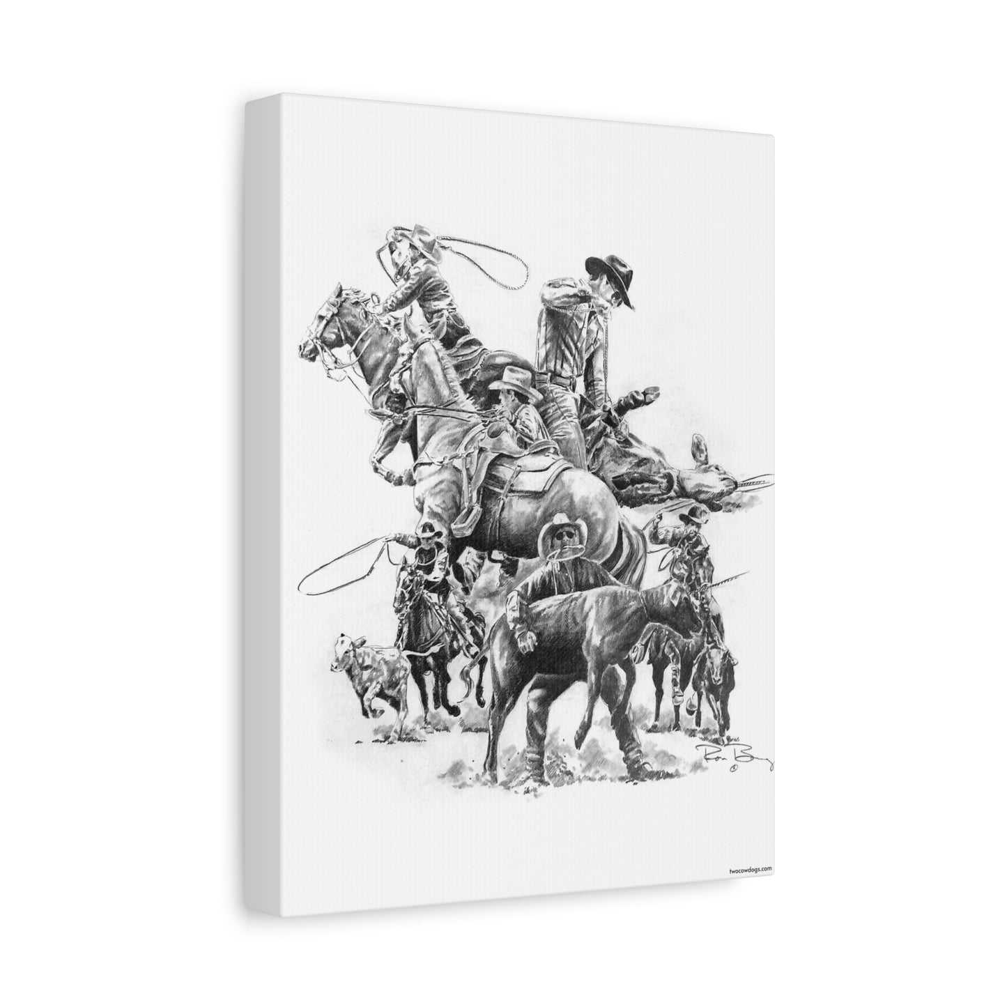 Roping Collage, Custom Stretched Canvas