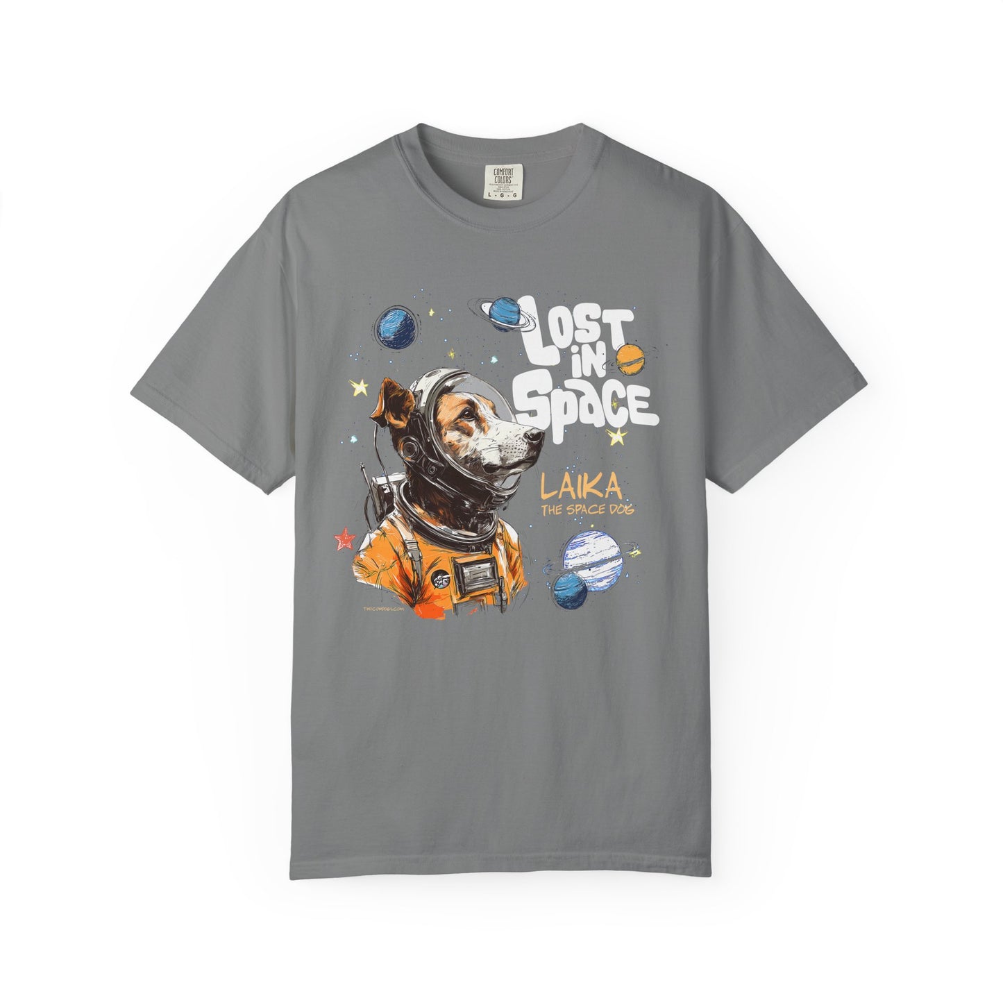 Laika Lost in Space T-shirt - Unisex Garment-Dyed