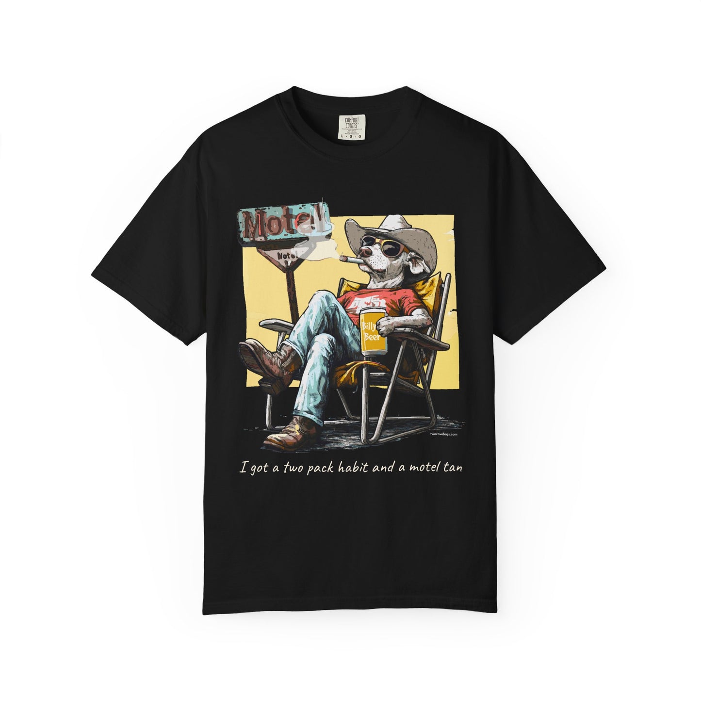 Two Pack Habit and a Motel Tan Tee Shirt