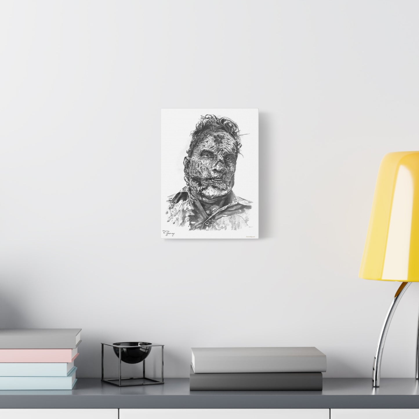 Stretched Canvas - Ron Zombie Drawing