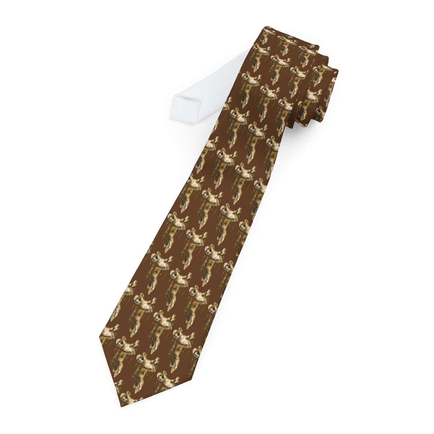 Western Saddle Necktie Brown