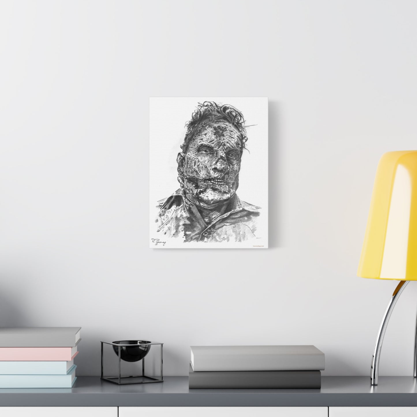 Stretched Canvas - Ron Zombie Drawing
