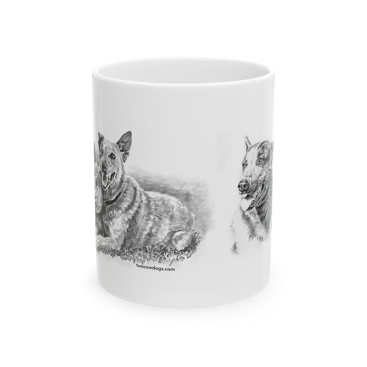 Two Cow Dogs Ceramic Mug 11oz
